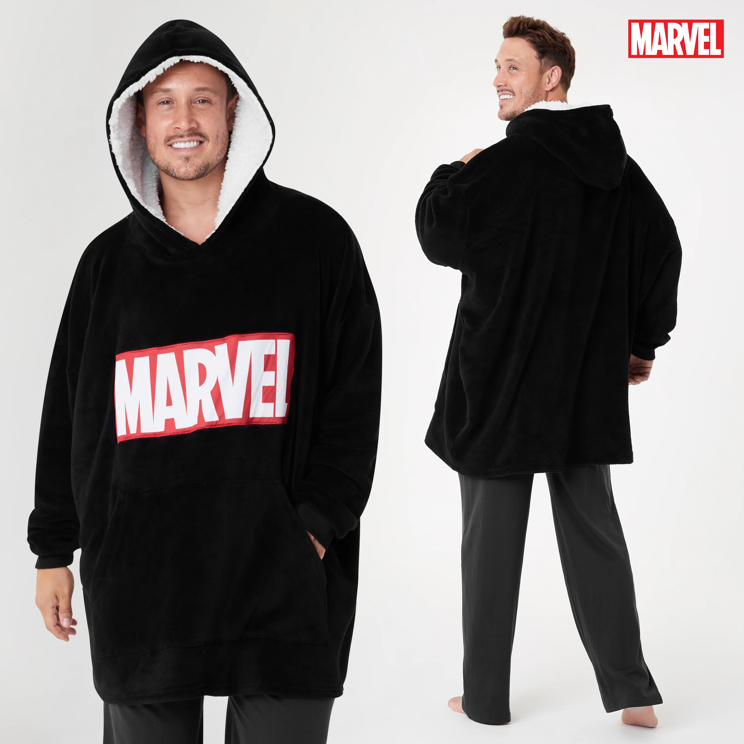 Marvel Hoodies For Men, BLACK Fleece Oversized Hoodie Blanket, Avengers Gifts for Men - Image 4