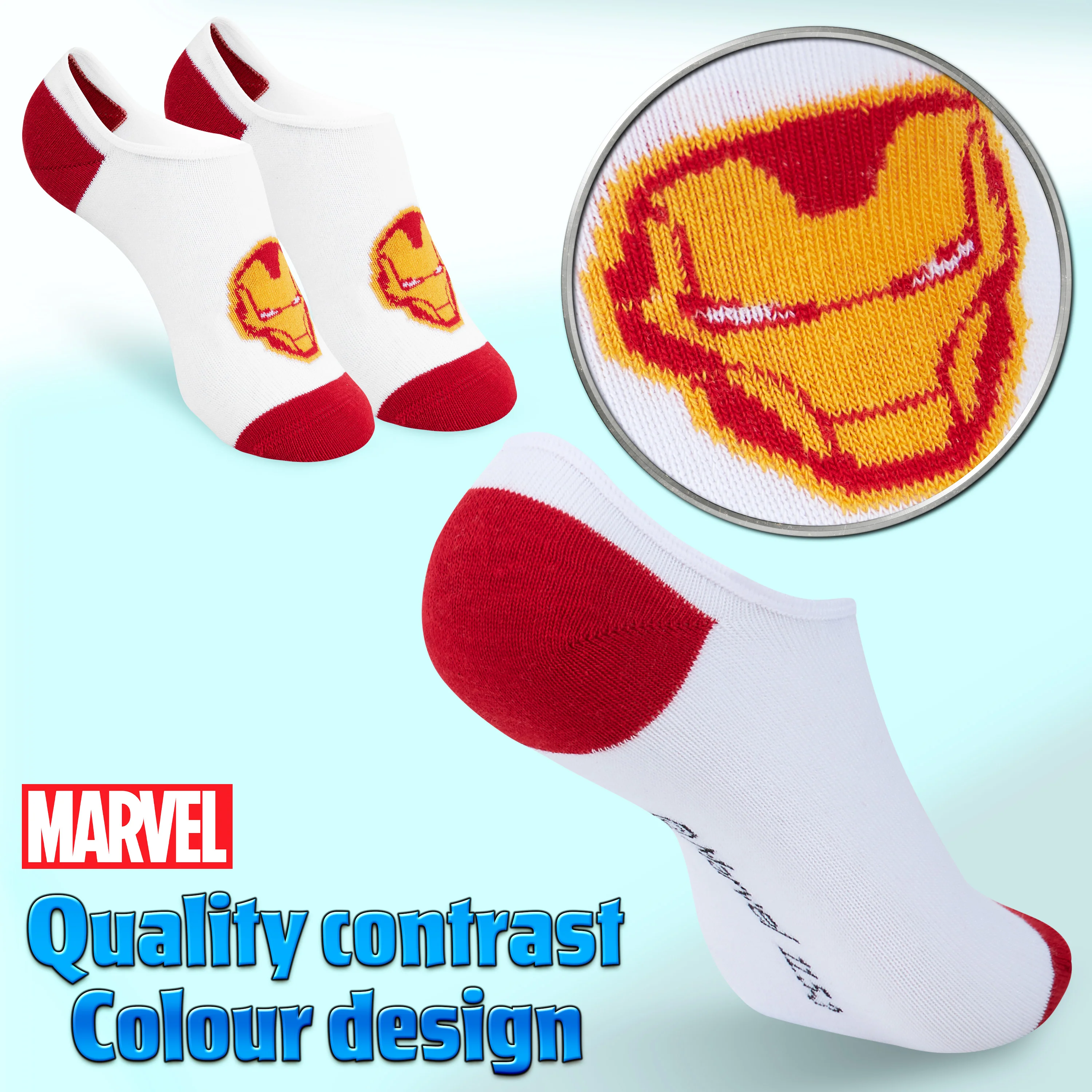 Marvel Invisible Socks for Kids, 5 Pack Avengers No Show Boys Socks - Image 3