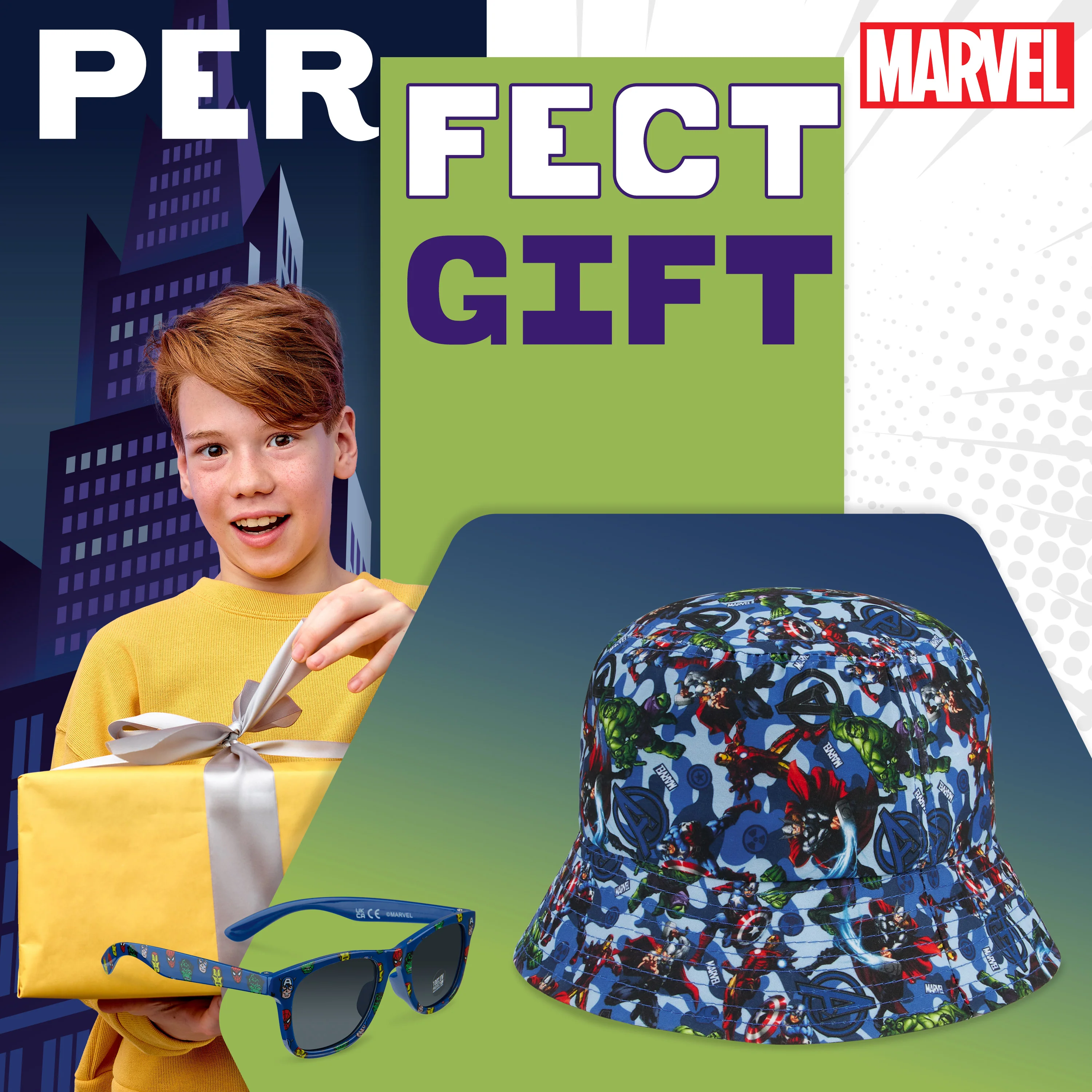 Marvel Kids Bucket Hat and Sunglasses Set, Lightweight Sun Hat 100% UV Protection Sunglasses - Kids Gifts - Image 3