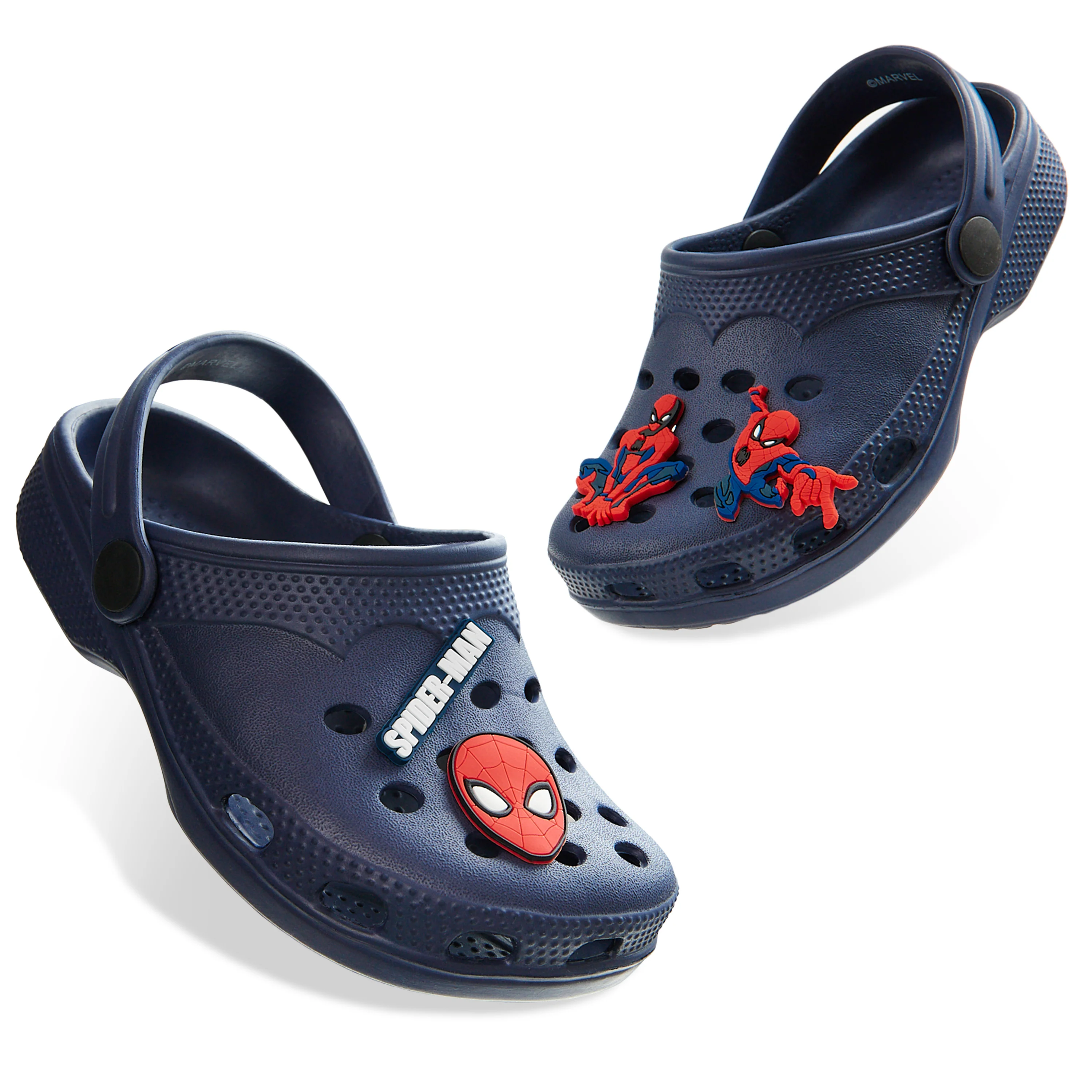 Marvel Boys Clogs with Removable Rubber Charms - Navy Spiderman