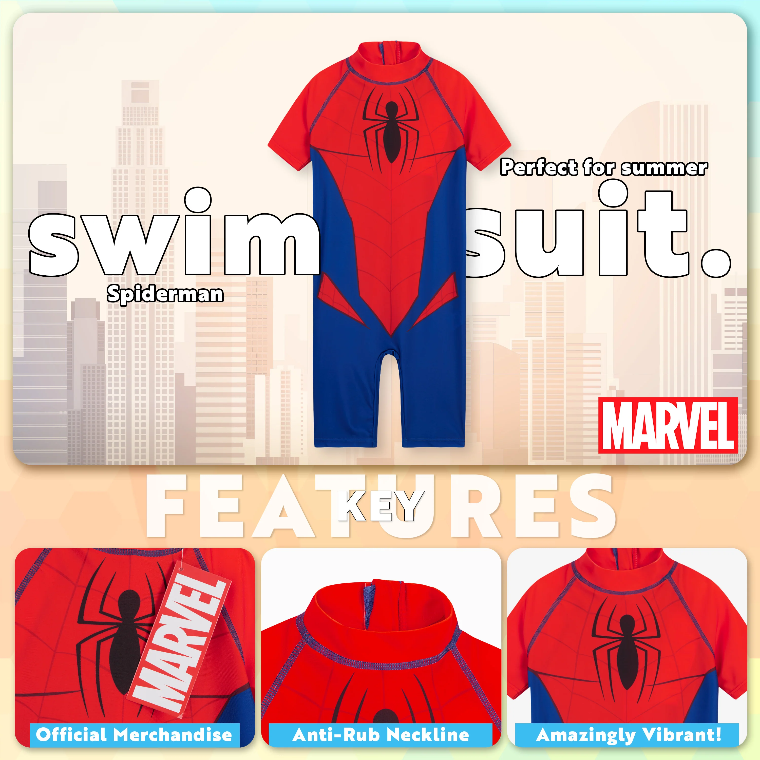 Marvel Kids Swimming Costume Summer Holiday Essentials for Kids - Image 3