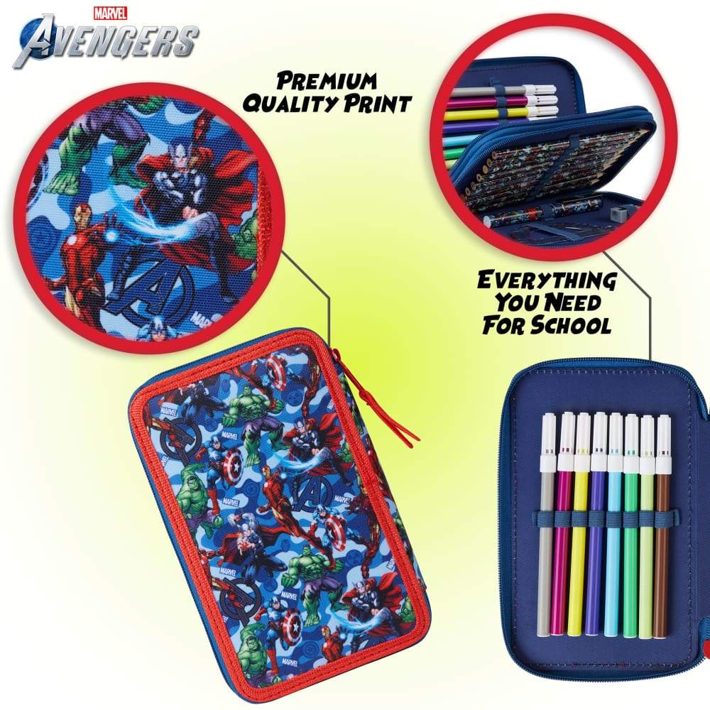Marvel Large Filled Pencil Cases with Avengers Stationary Supplies for Boys - Image 3
