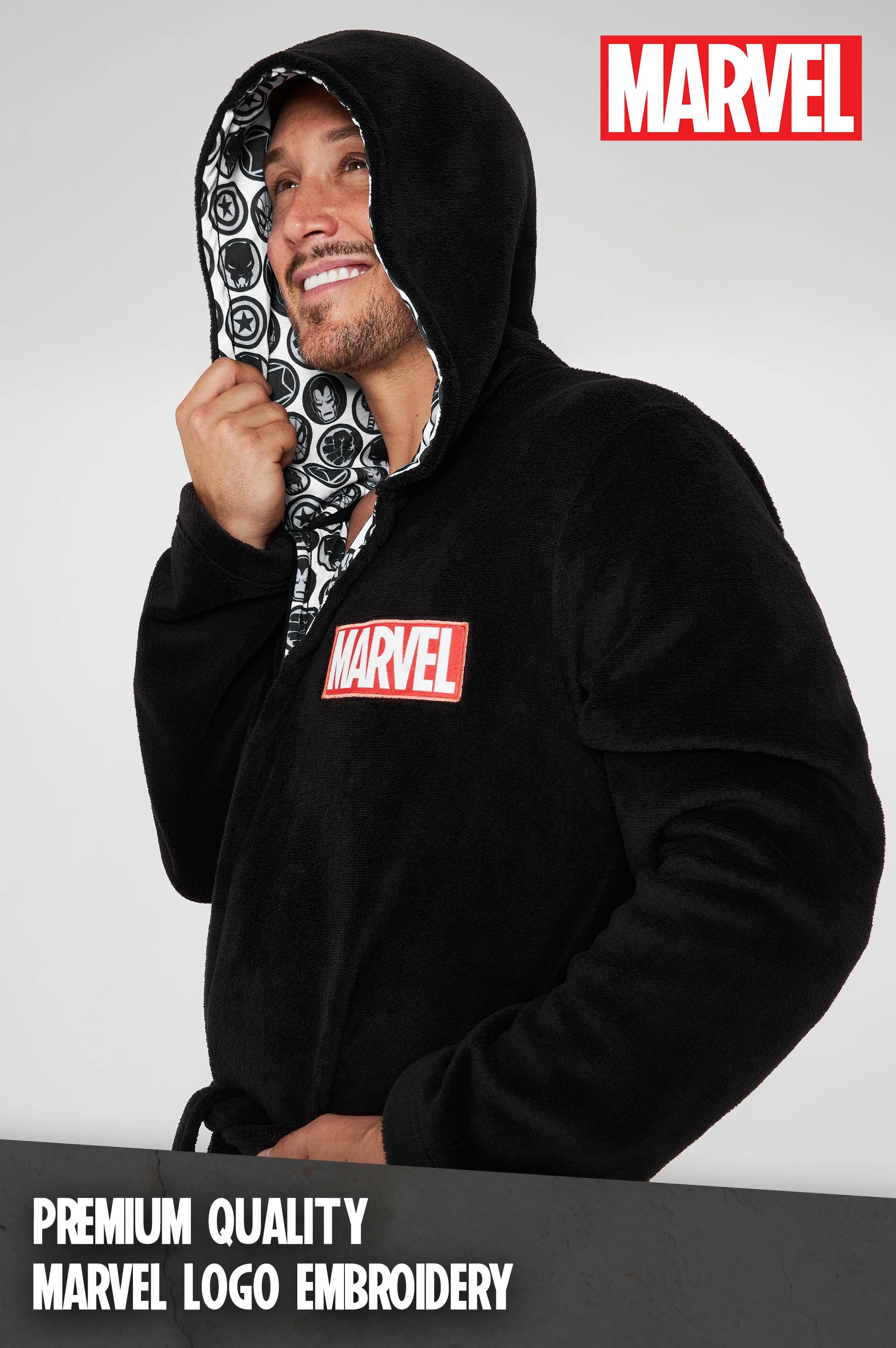 Marvel Mens Dressing Gowns, Fleece Dressing Gown Bathrobe S-3XL, gifts - Image 2