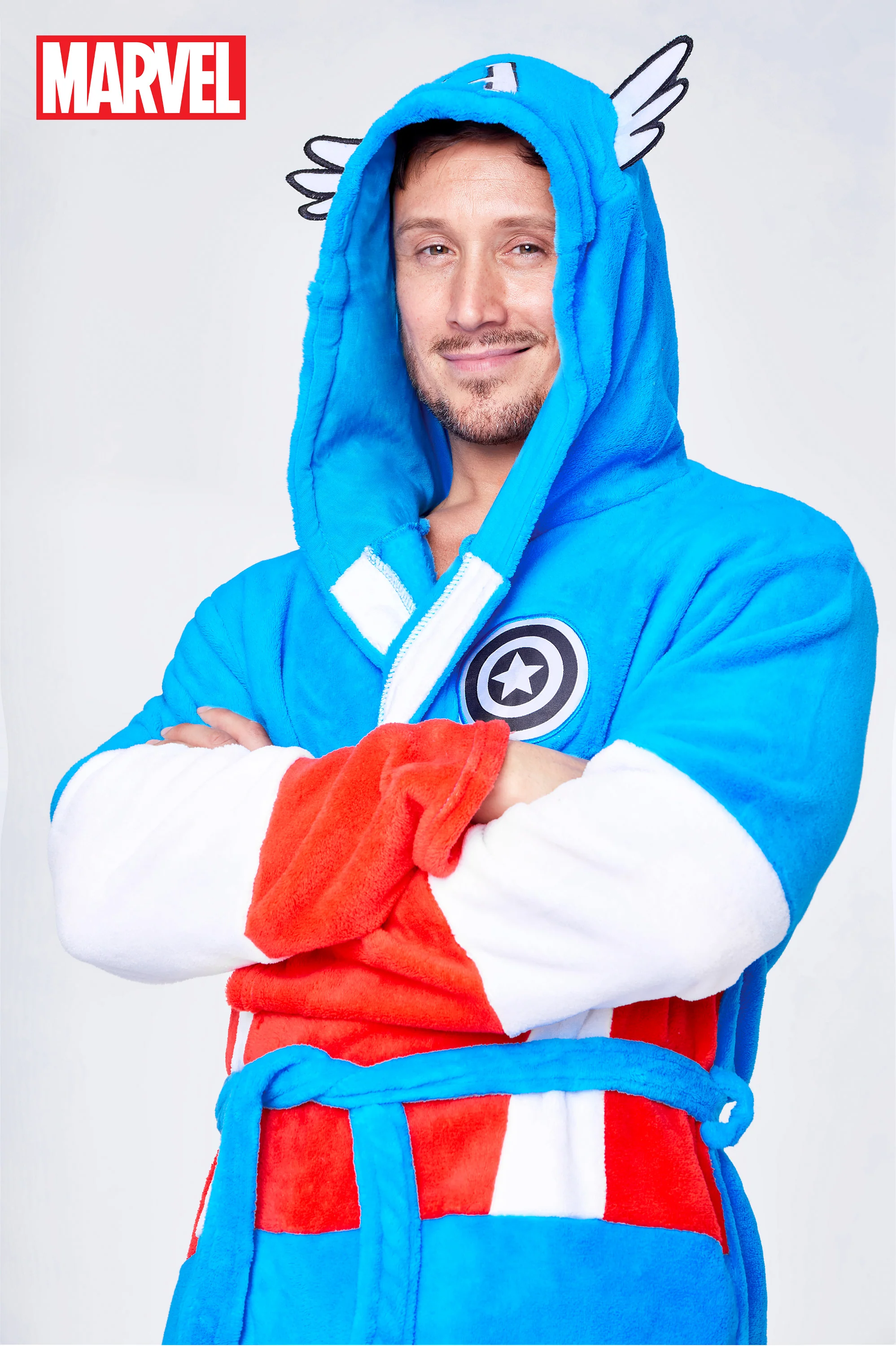 Marvel Mens Dressing Gowns with Hood, Super Soft Fleece Bathrobe Fluffy Dressing Gown - Image 2