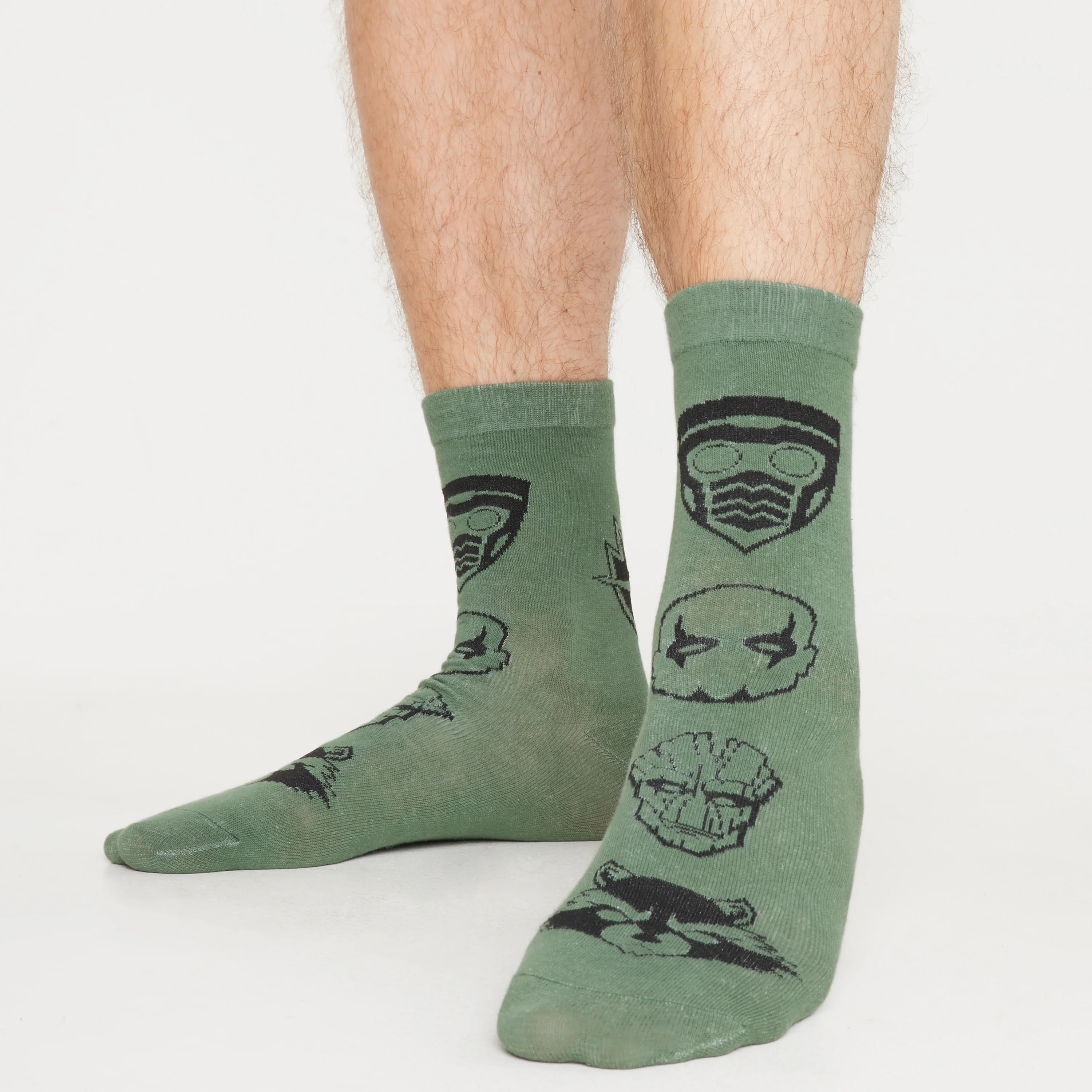 Marvel Mens Socks - 5 Pack Calf Length Crew Socks for Men - Groot - Image 3