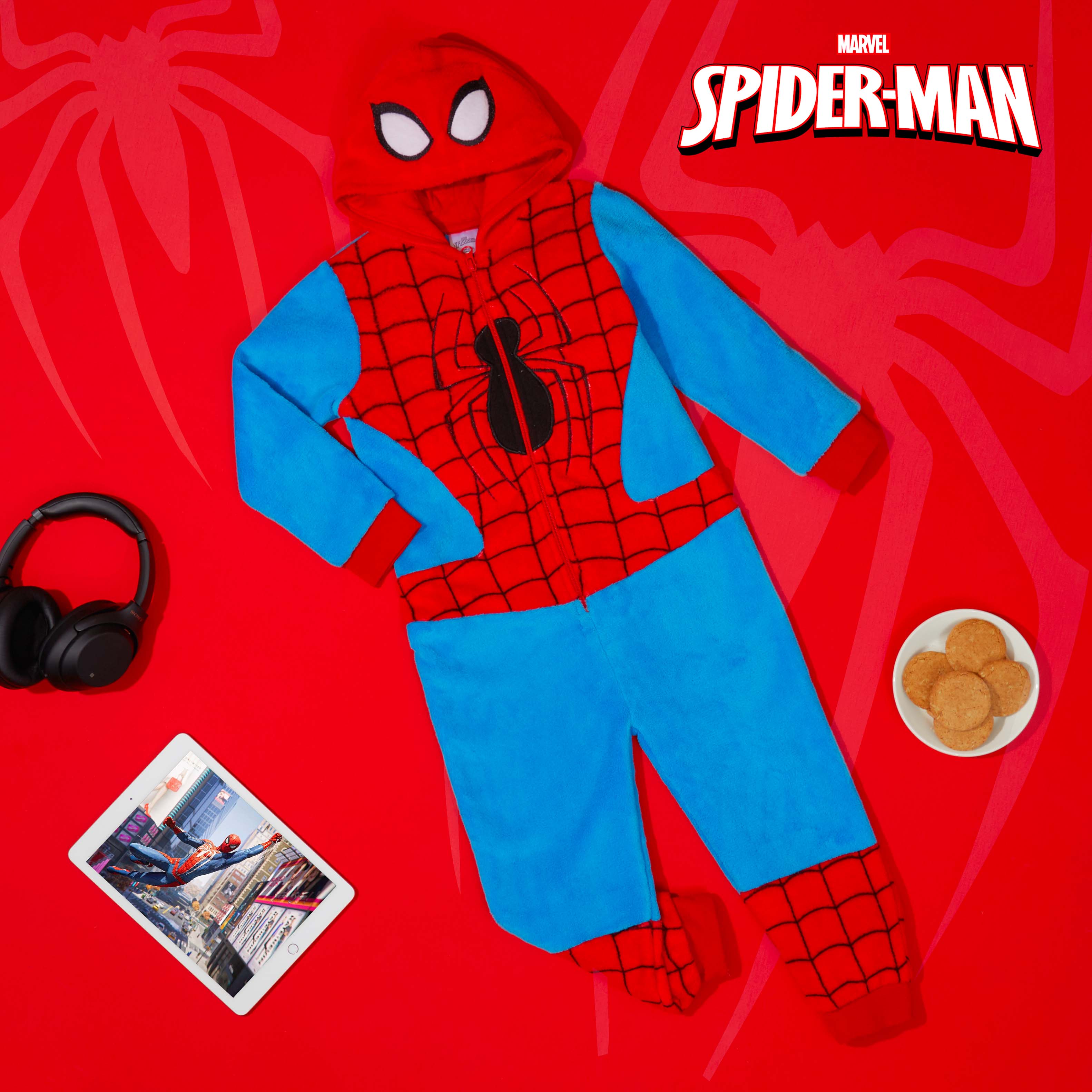 Marvel Onesies for Boys, Spiderman Onesie, Fleece Boys Pyjamas - Image 2