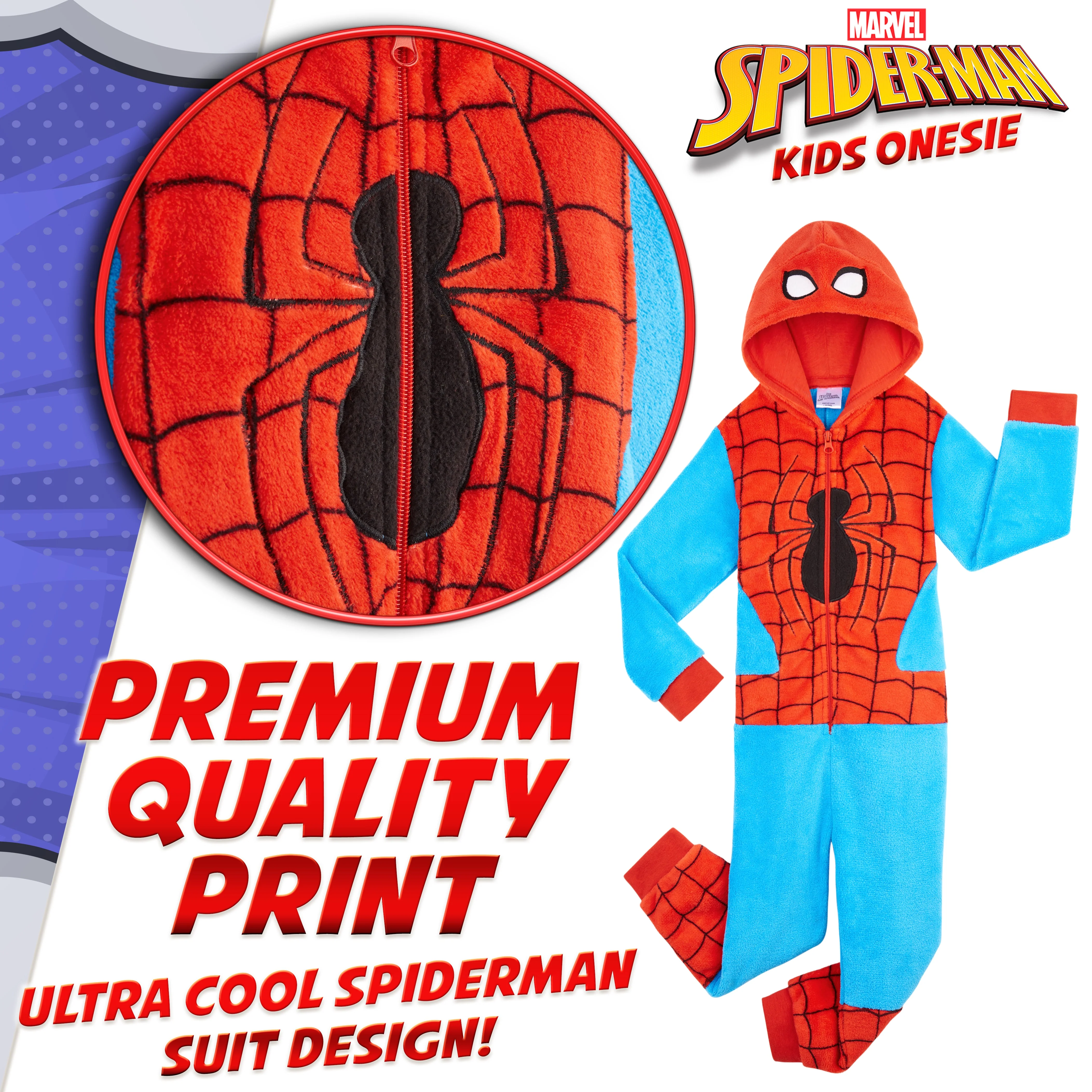 Marvel Onesies for Boys, Spiderman Onesie, Fleece Boys Pyjamas - Image 5