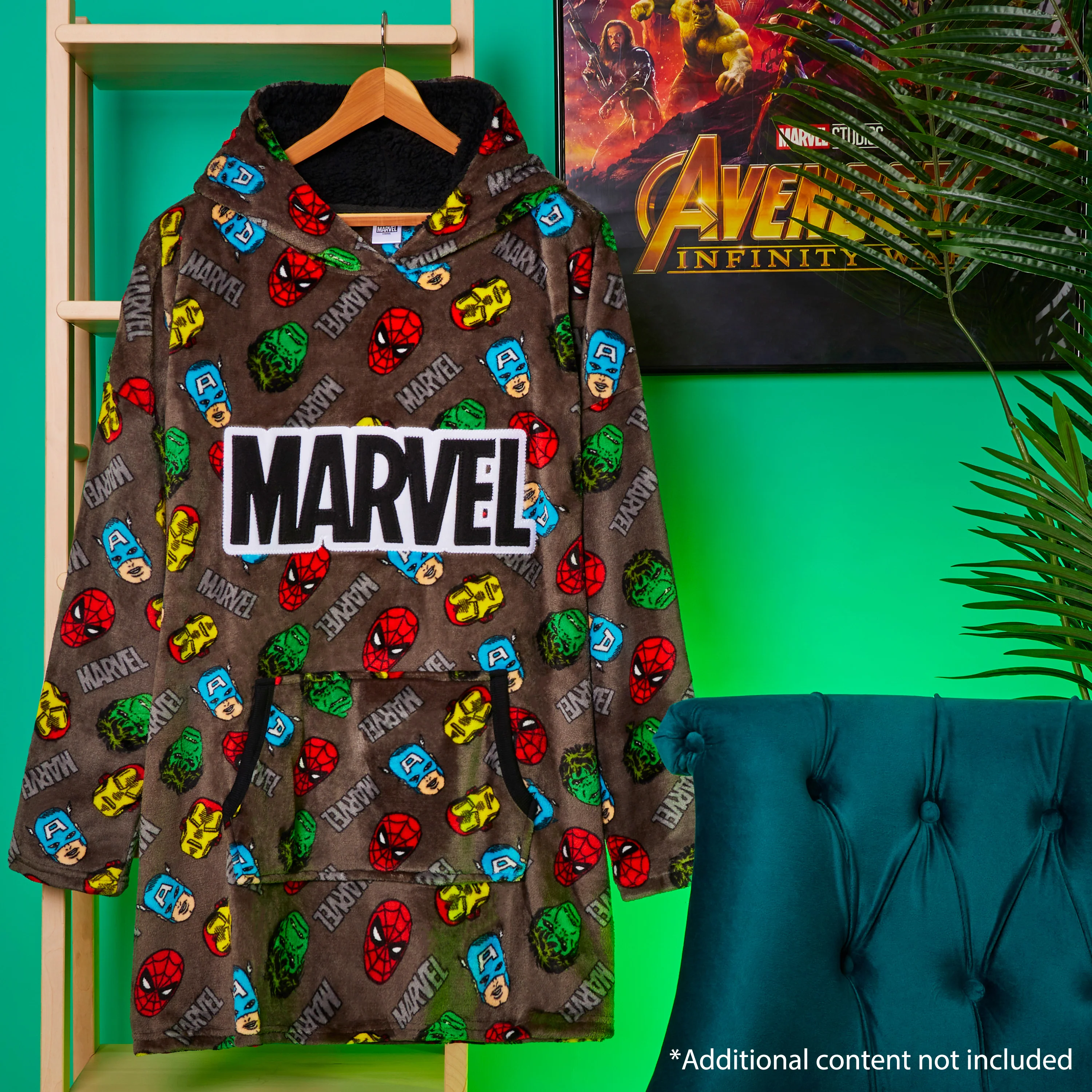 Marvel Oversized Blanket Hoodie for Men Captain America Iron Man - Image 2