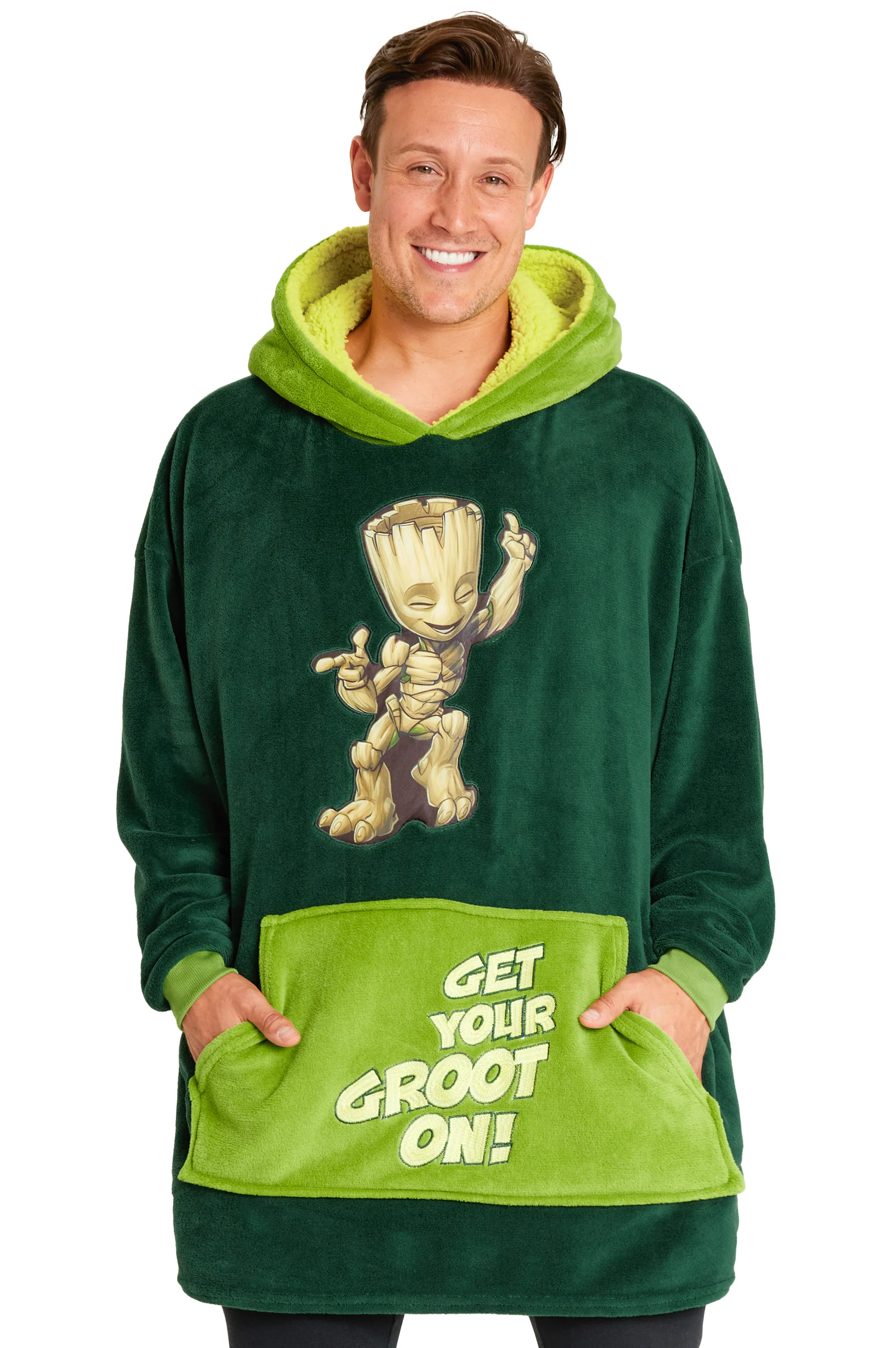 Marvel Oversized Hoodie Blanket for Men and Teenagers Avengers Black Panther Captain America Iron Man - Gifts for Men