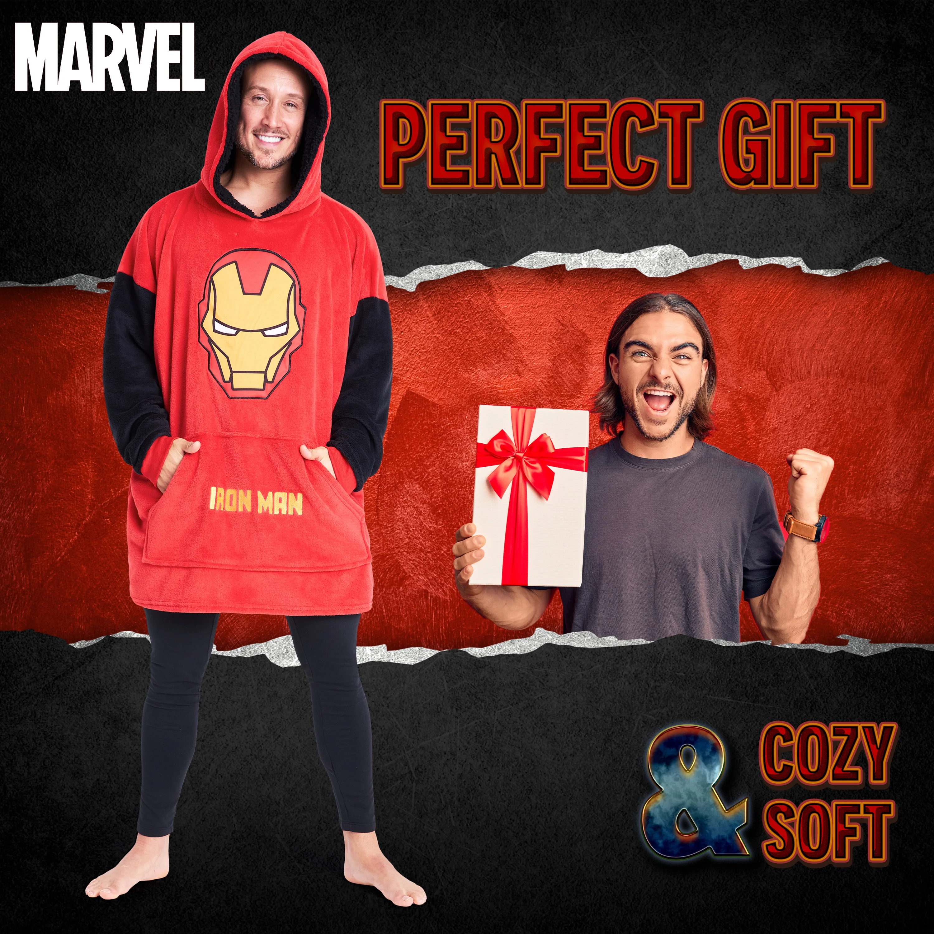 Marvel Oversized Hoodie Blanket for Men - Iron Man - Image 2