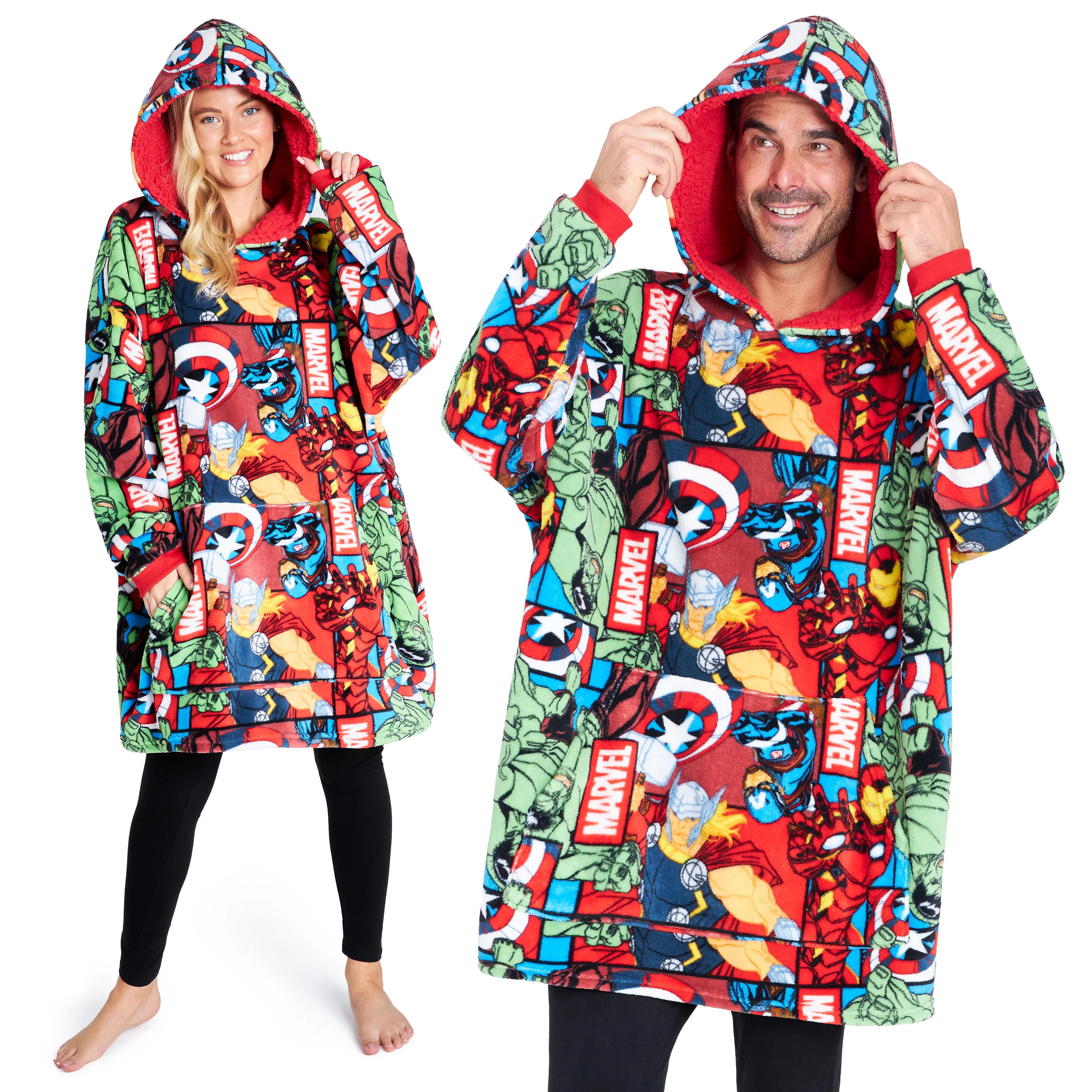 Marvel Oversized Hoodie Blanket for Men - Marvel AOP