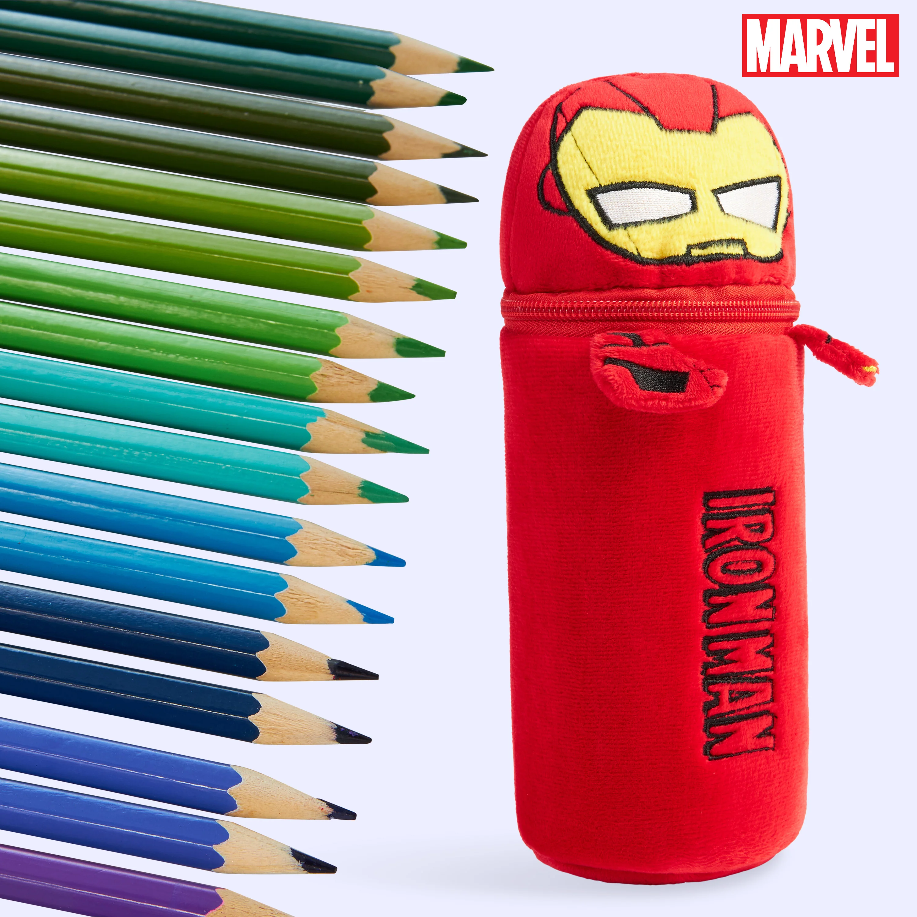 Marvel Pencil Case with 48 Colouring Pencils Included - Red Iron Man - Image 4