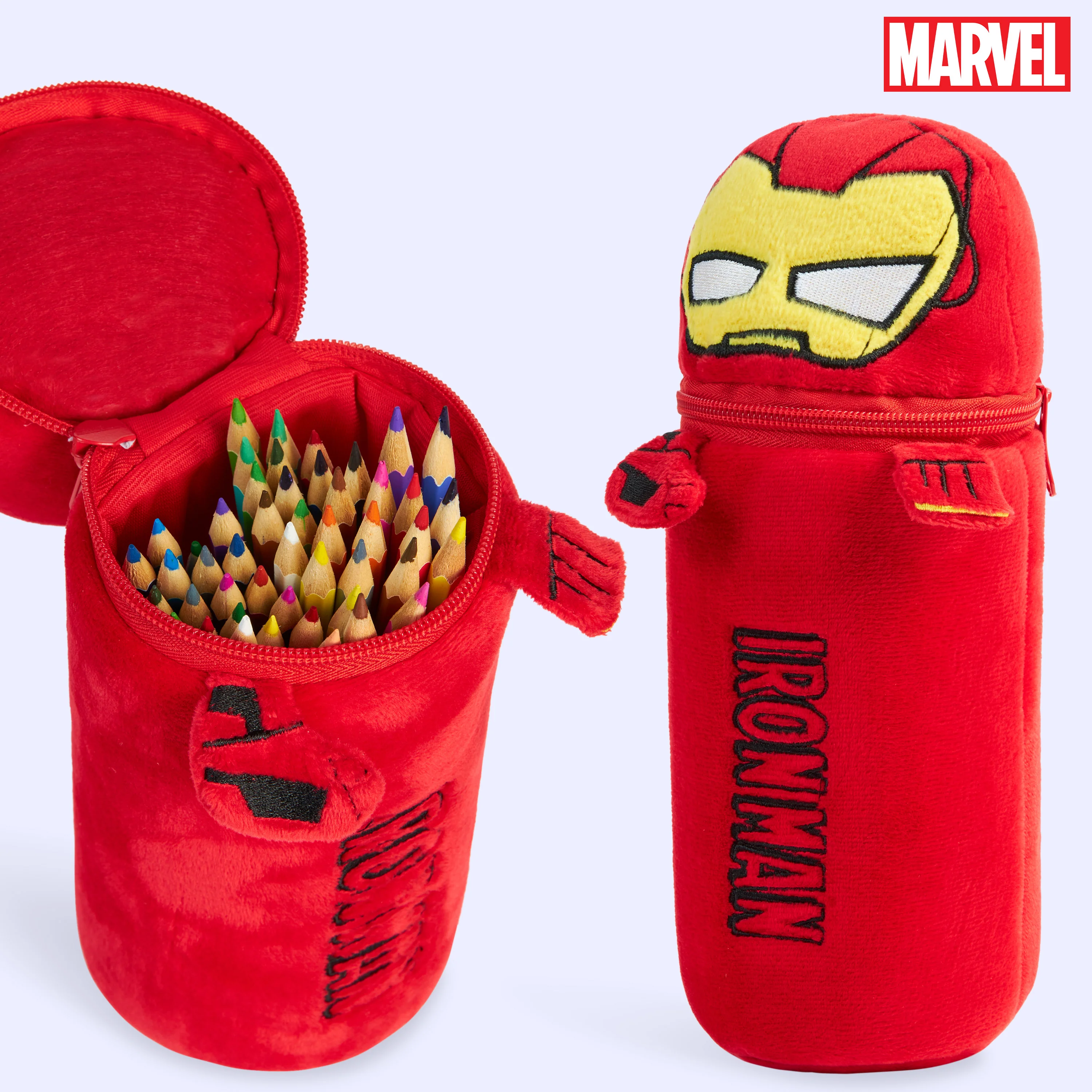 Marvel Pencil Case with 48 Colouring Pencils Included - Red Iron Man - Image 5