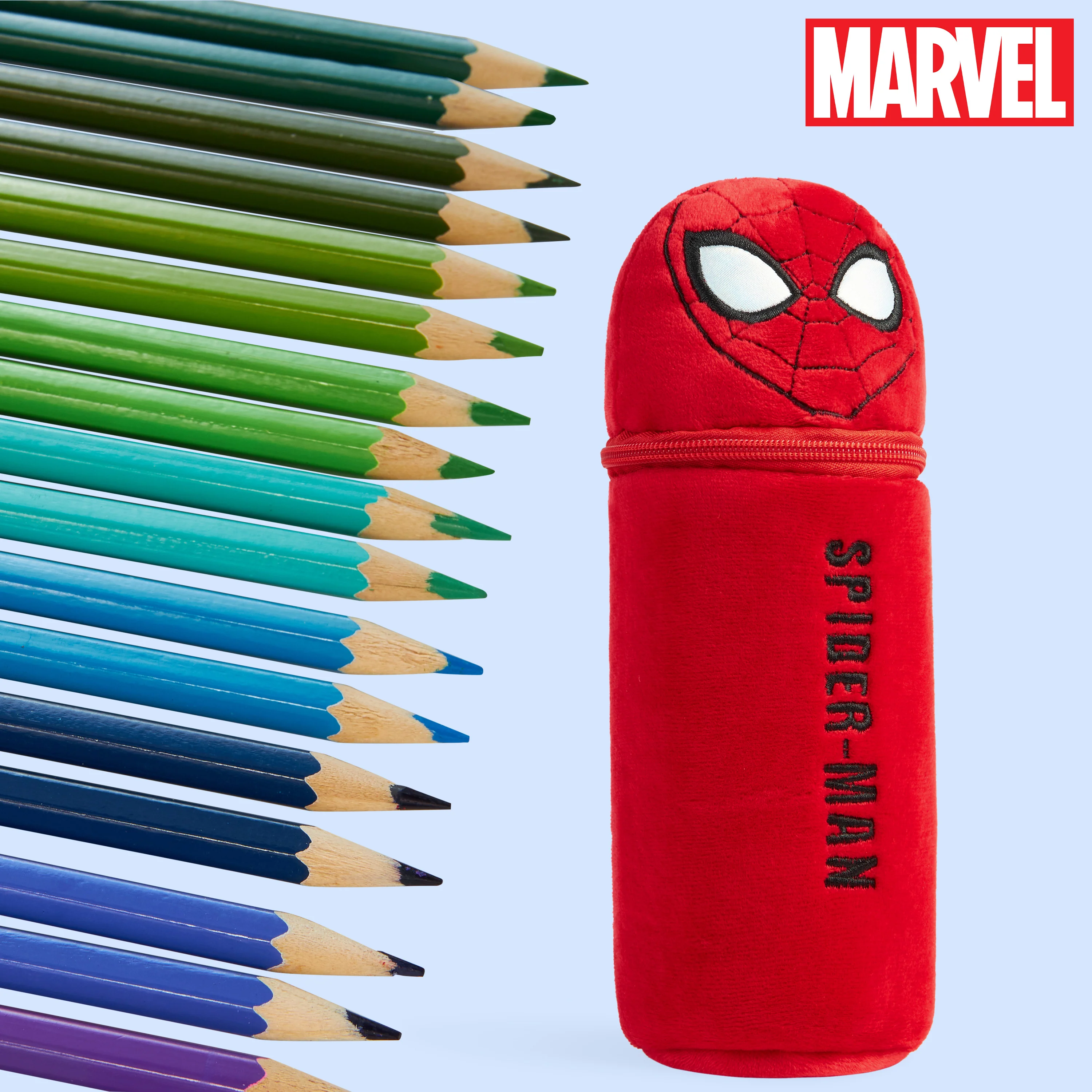 Marvel Pencil Case with 48 Colouring Pencils Included - Red Spiderman - Image 4