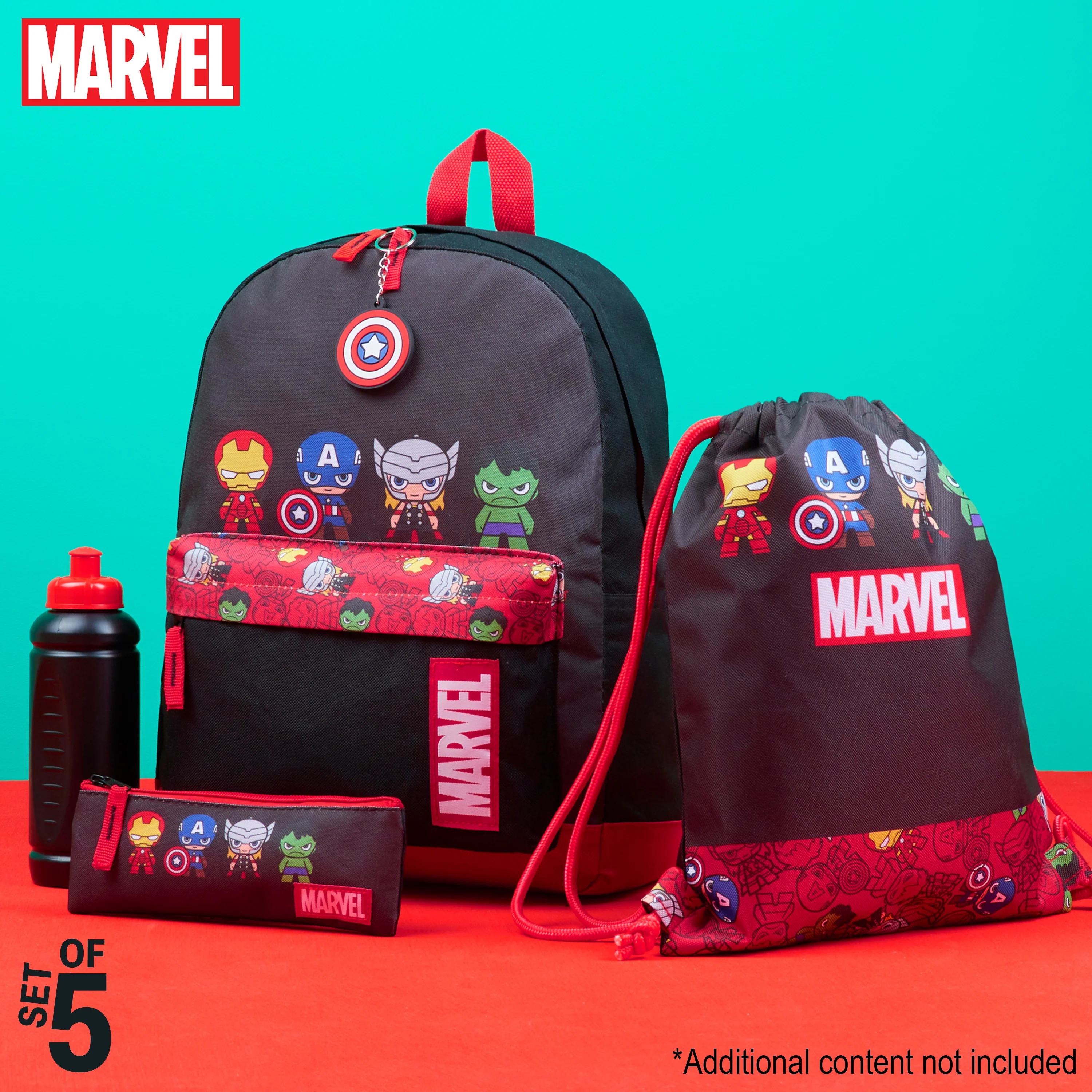 Marvel School Bag Set, 5 Piece Set - Image 2