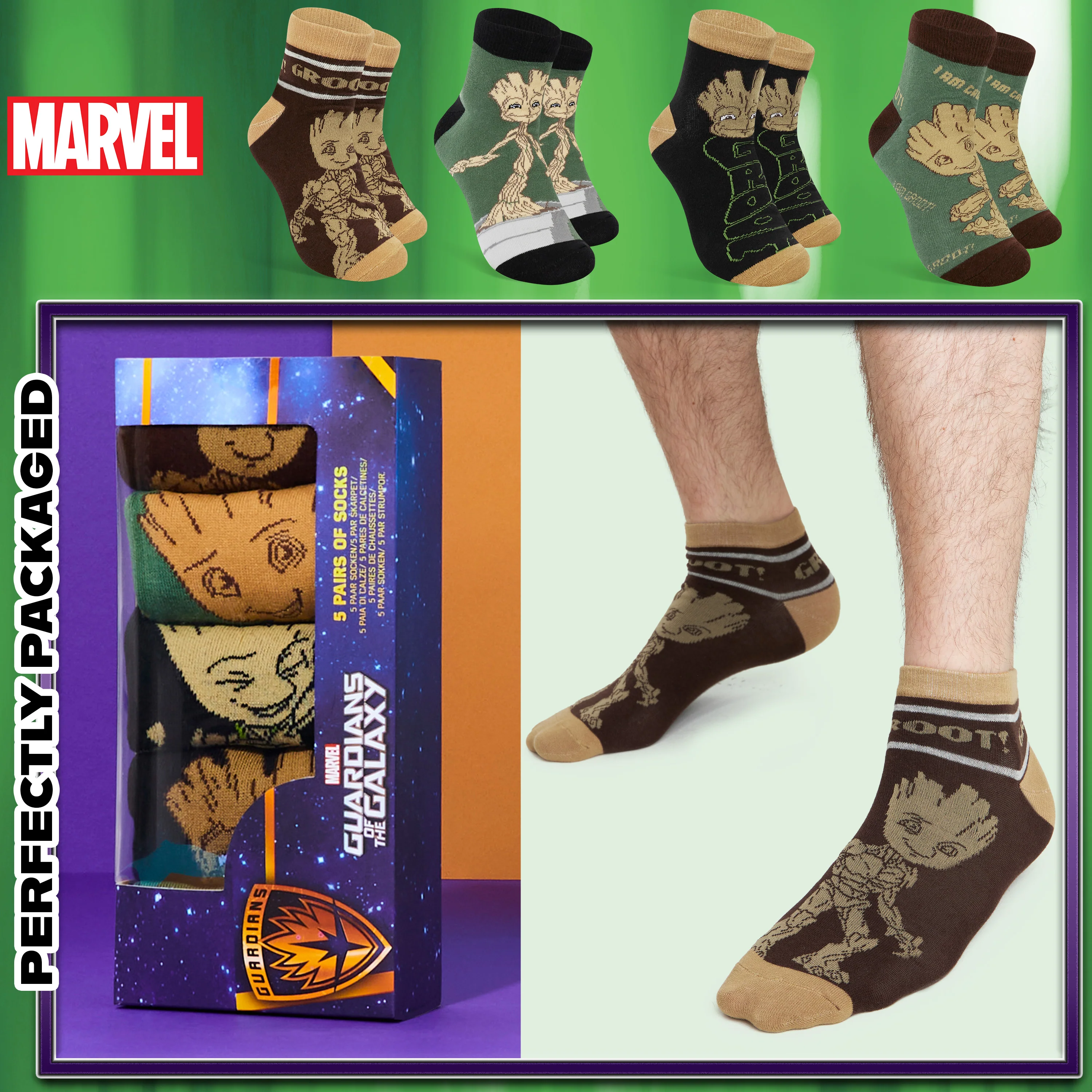 Marvel Socks for Men & Teens UK Size 6.5-10.5, 5 Pack Casual Ankle Sports Sock - Image 6