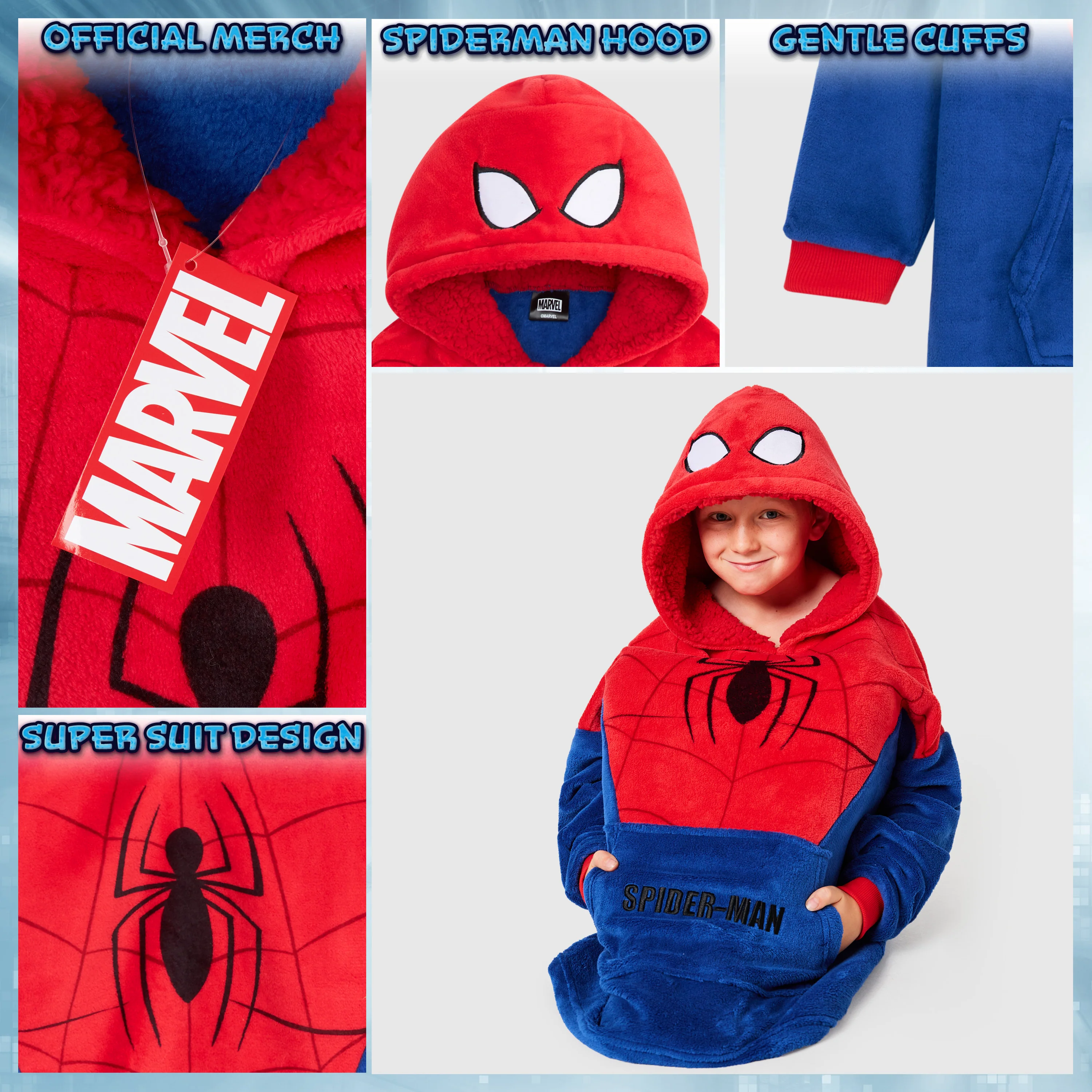 Marvel Spiderman Blanket Hoodie for and - Boys - Image 4