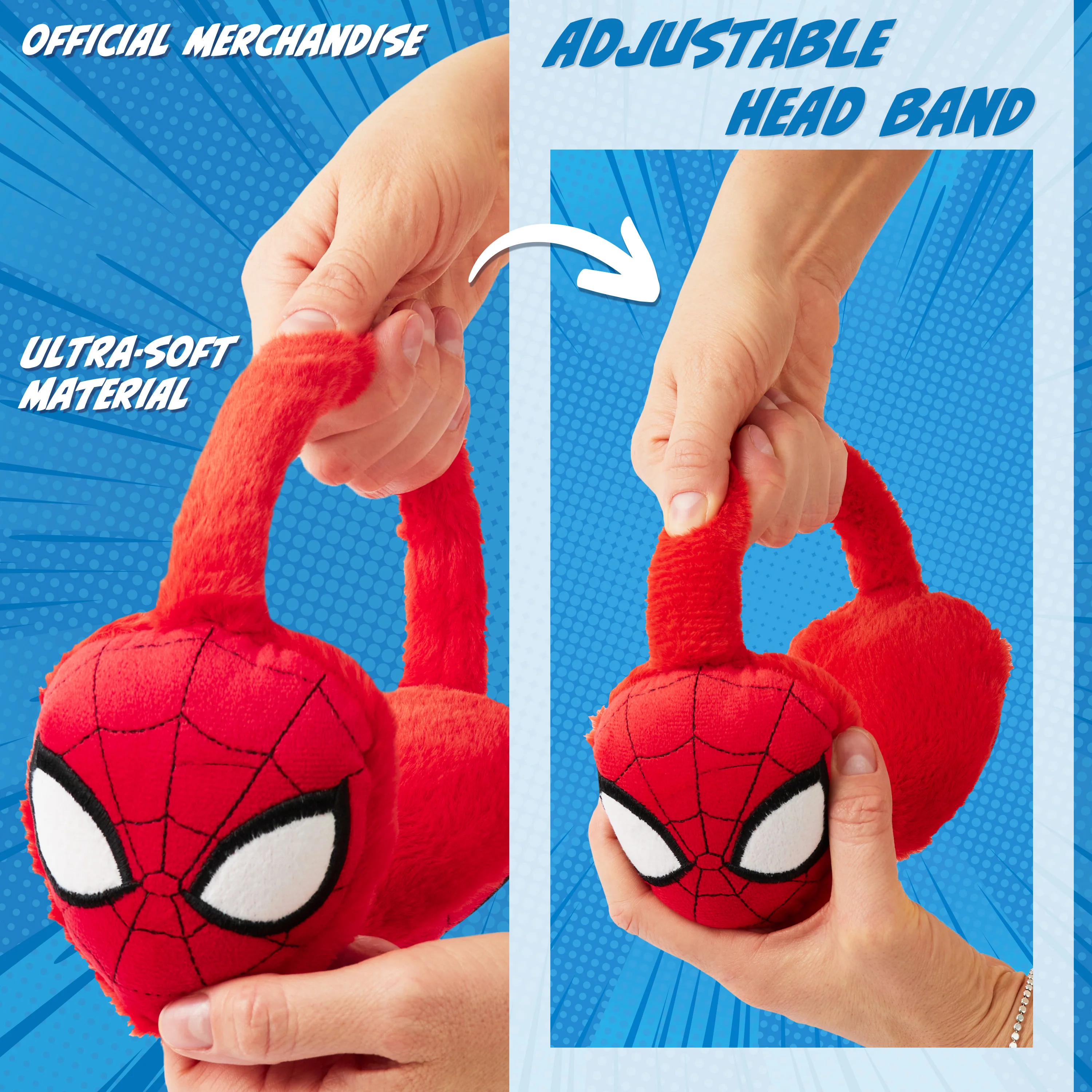 Marvel Spiderman Boys Fluffy Earmuffs, Winter Ear Warmers - Gifts for Boys - Image 6