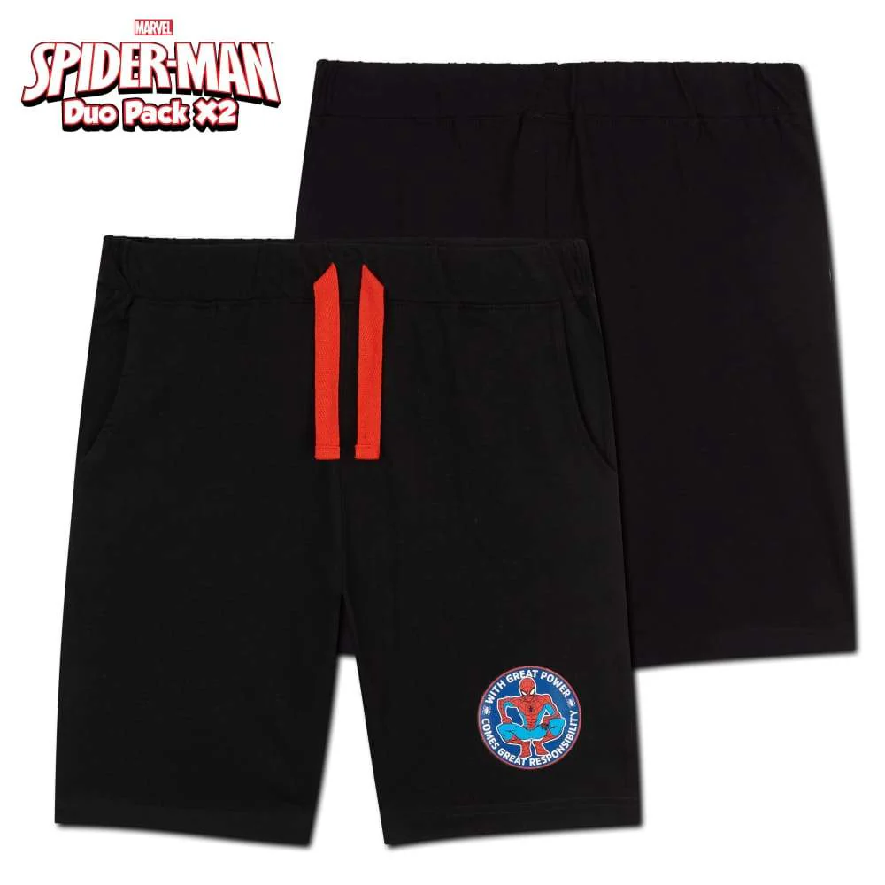 Marvel Spiderman Boys Shorts, Set of 2 Superhero Cotton Shorts for Kids & Teens - Image 6
