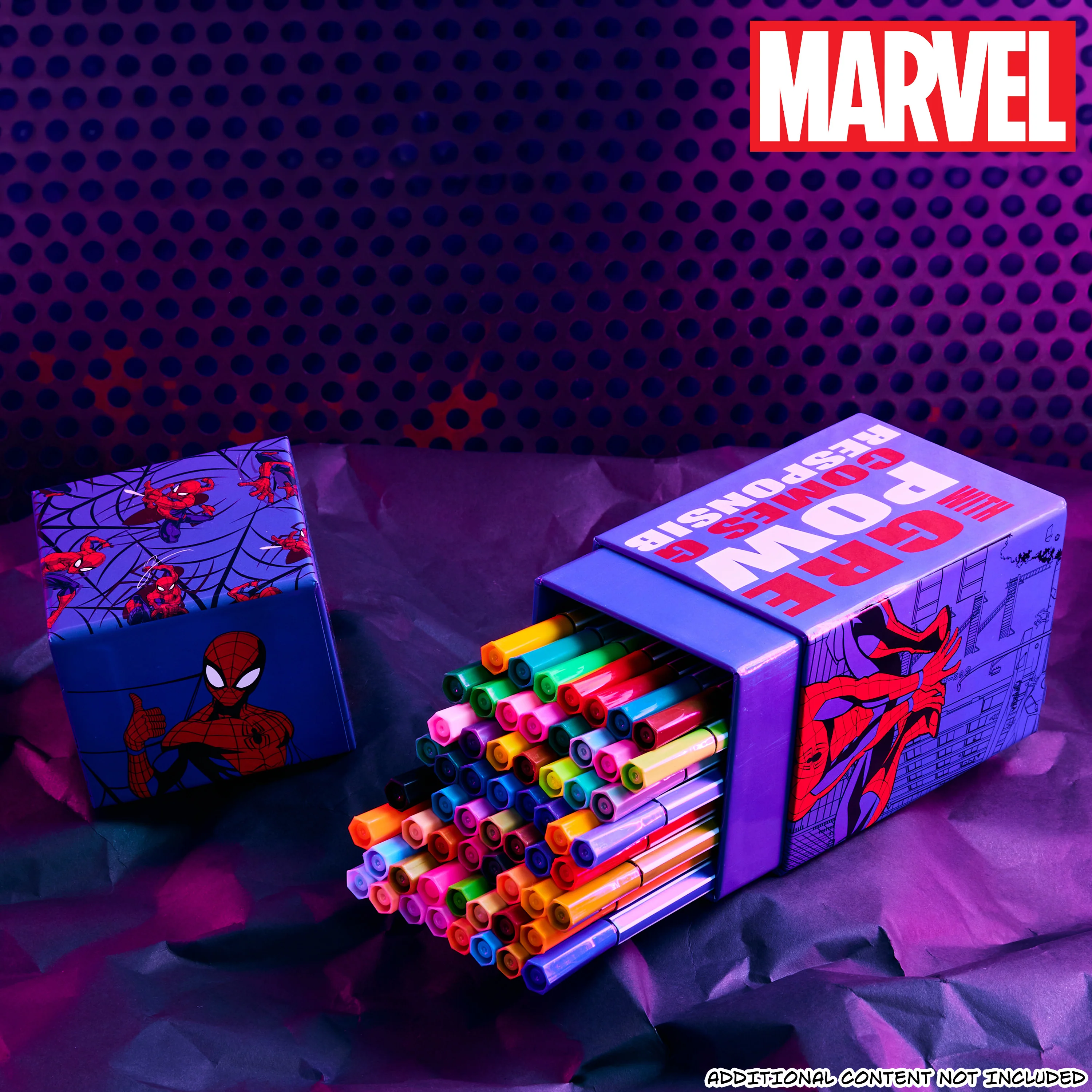 Marvel Spiderman Colouring Pens for Kids 60 Pcs, Felt Tip Pens - Boys Gifts - Image 2