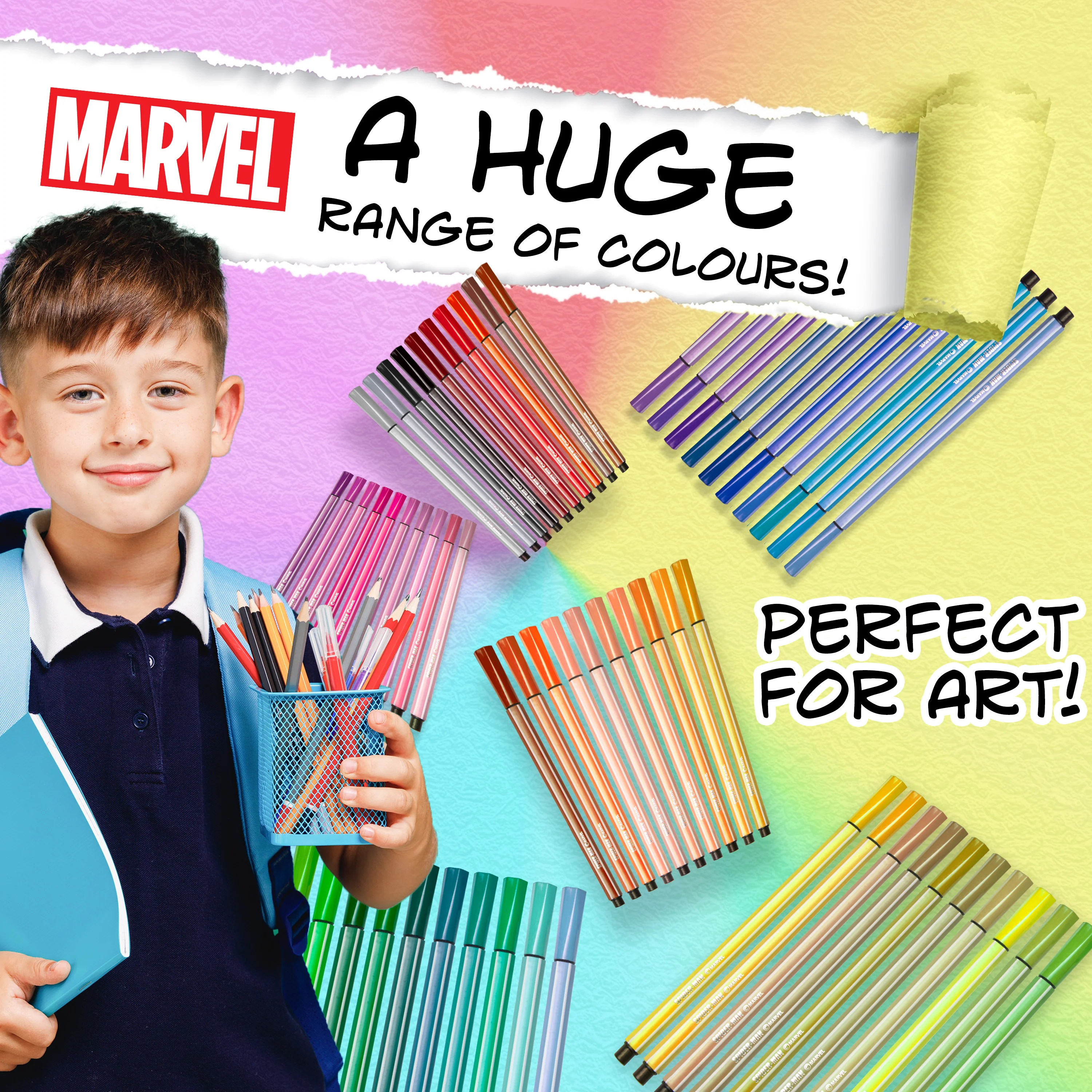 Marvel Spiderman Colouring Pens for Kids 60 Pcs, Felt Tip Pens - Boys Gifts - Image 3