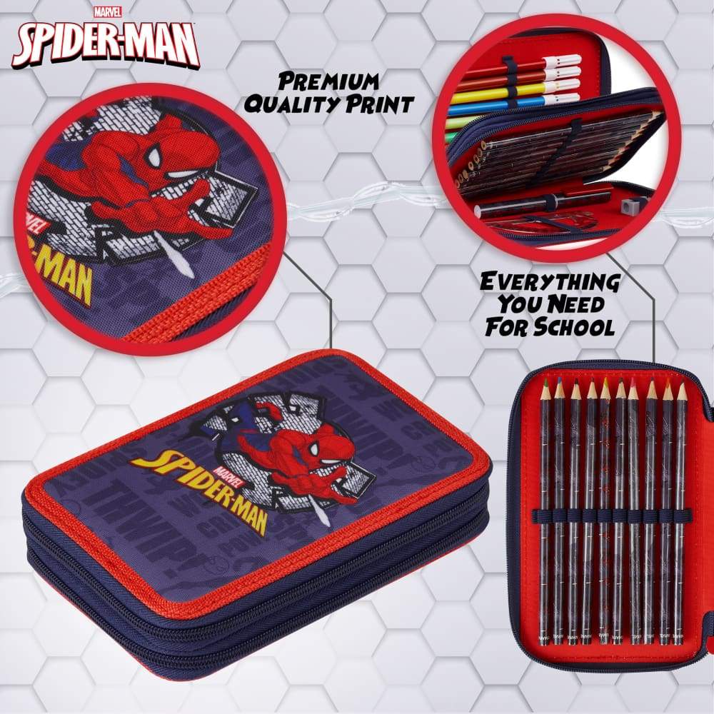 Marvel Spiderman Large Filled Pencil Case with Spiderman Stationary Supplies for Boys - Image 3