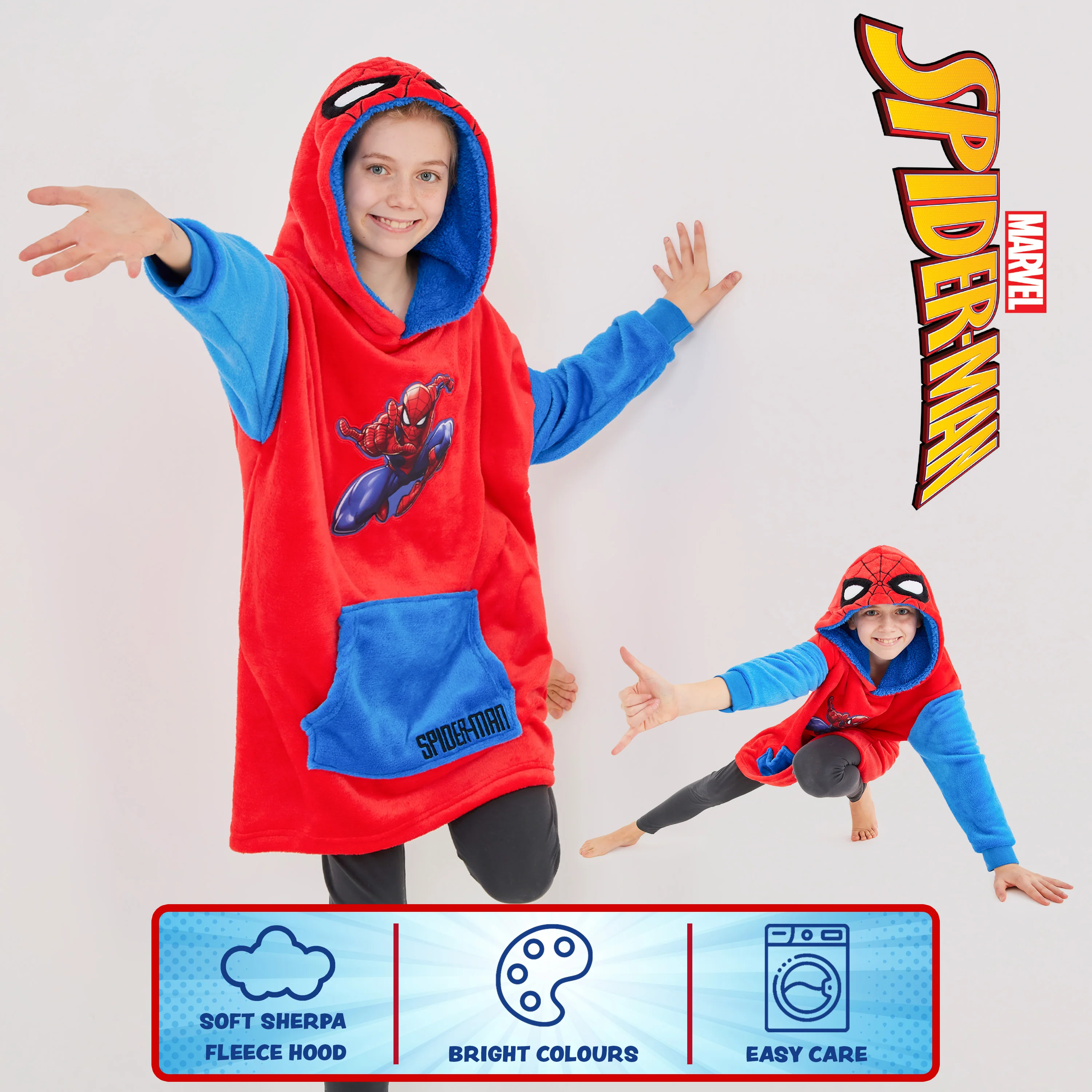 Marvel Spiderman Oversized Blanket Hoodie for Kids and Teens - Image 6