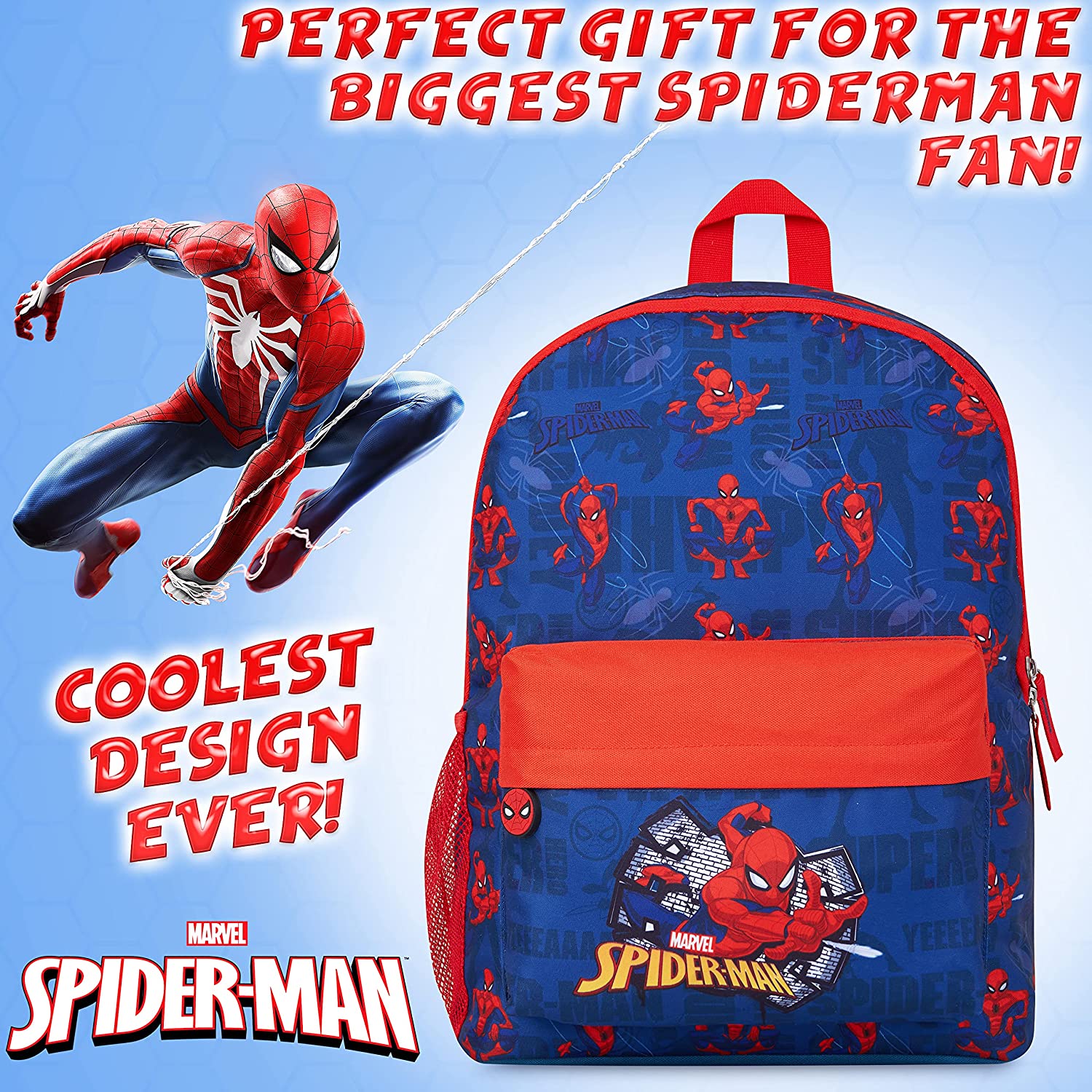 Marvel Spiderman School Bag, Large Capacity Kids Backpack for Travel, Sports - Image 2