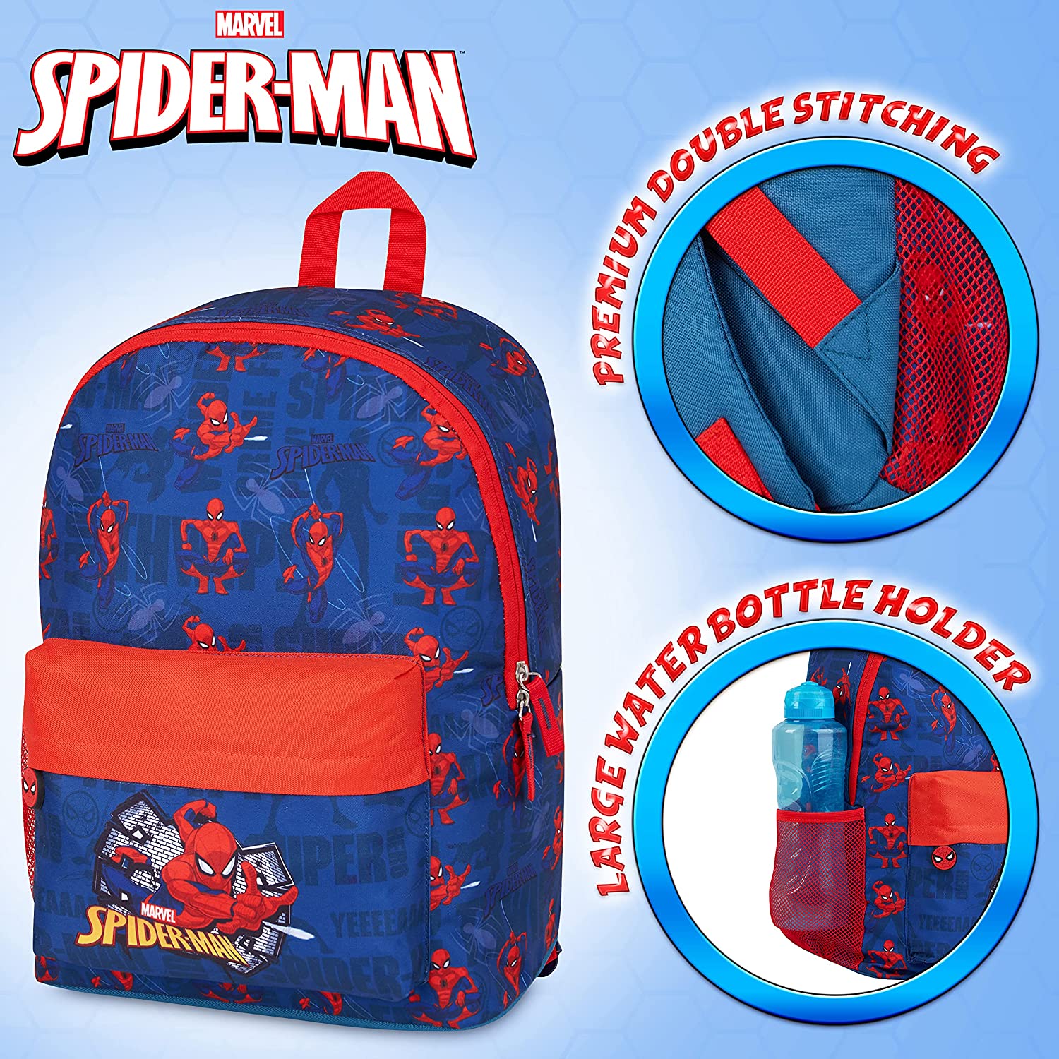 Marvel Spiderman School Bag, Large Capacity Kids Backpack for Travel, Sports - Image 4