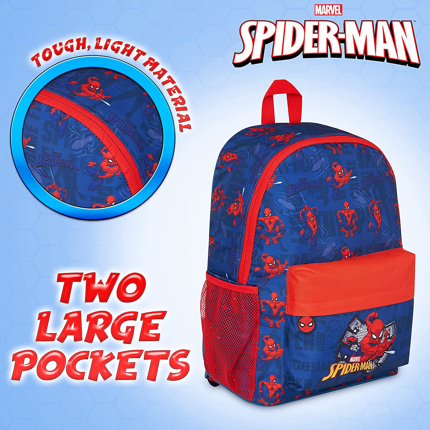 Marvel Spiderman School Bag, Large Capacity Kids Backpack for Travel, Sports - Image 5