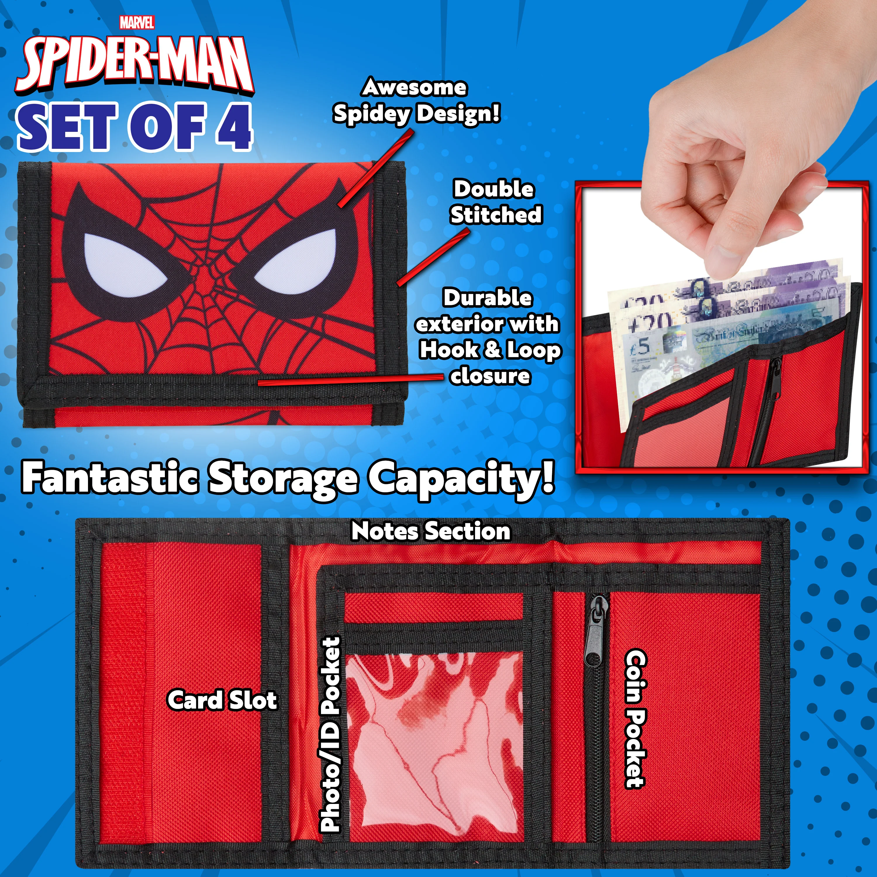 Marvel Spiderman School Bag Set - Backpack, Water Bottle, Wallet, Keyring - Image 4