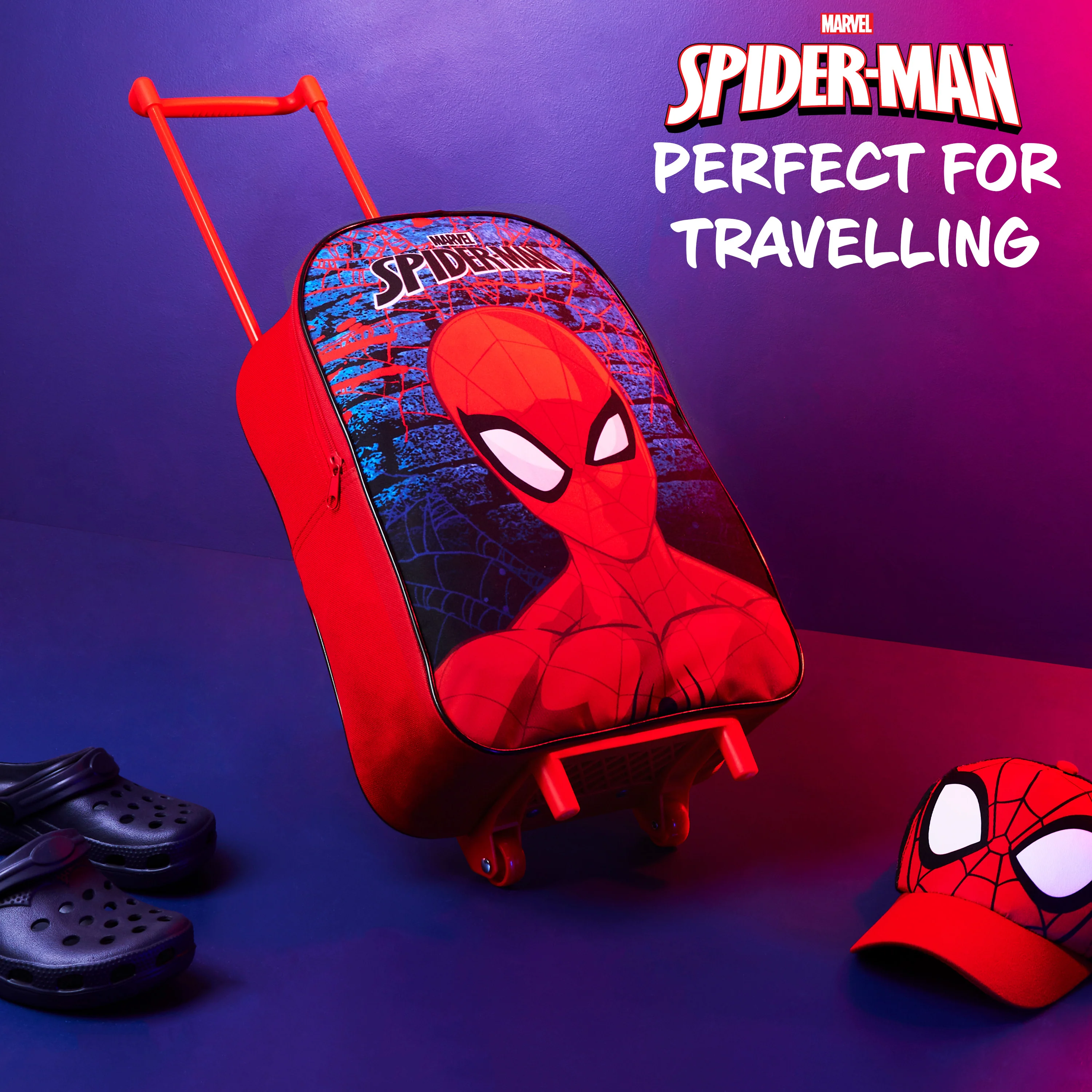 Marvel Spiderman Suitcase - Foldable Trolley Bag 39 x 27cm 10.5 litres 2 Wheels Extendable - Image 4