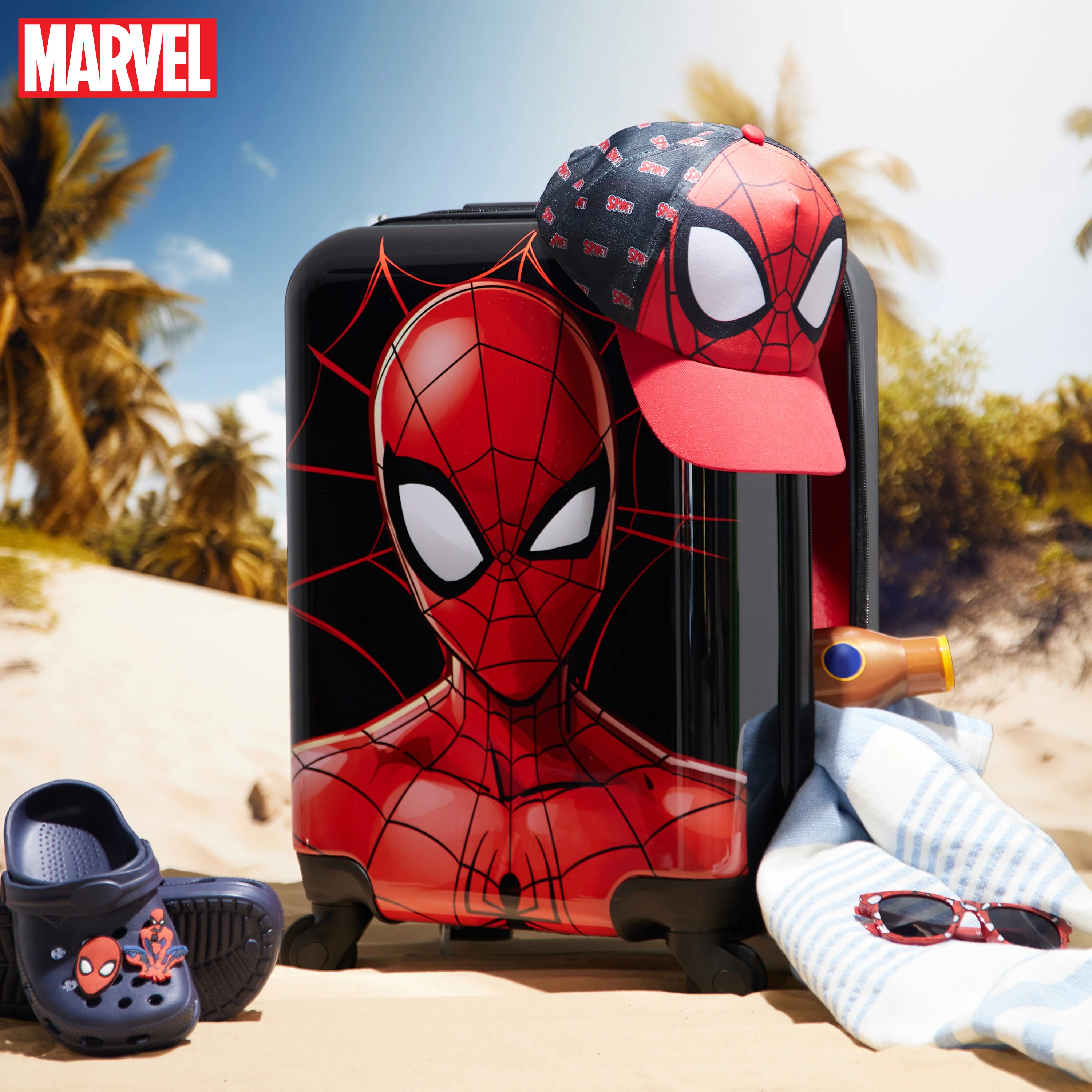Marvel Spiderman Suitcase Kids Teens Hard Shell Luggage Travel Case 4 Wheels - Image 3