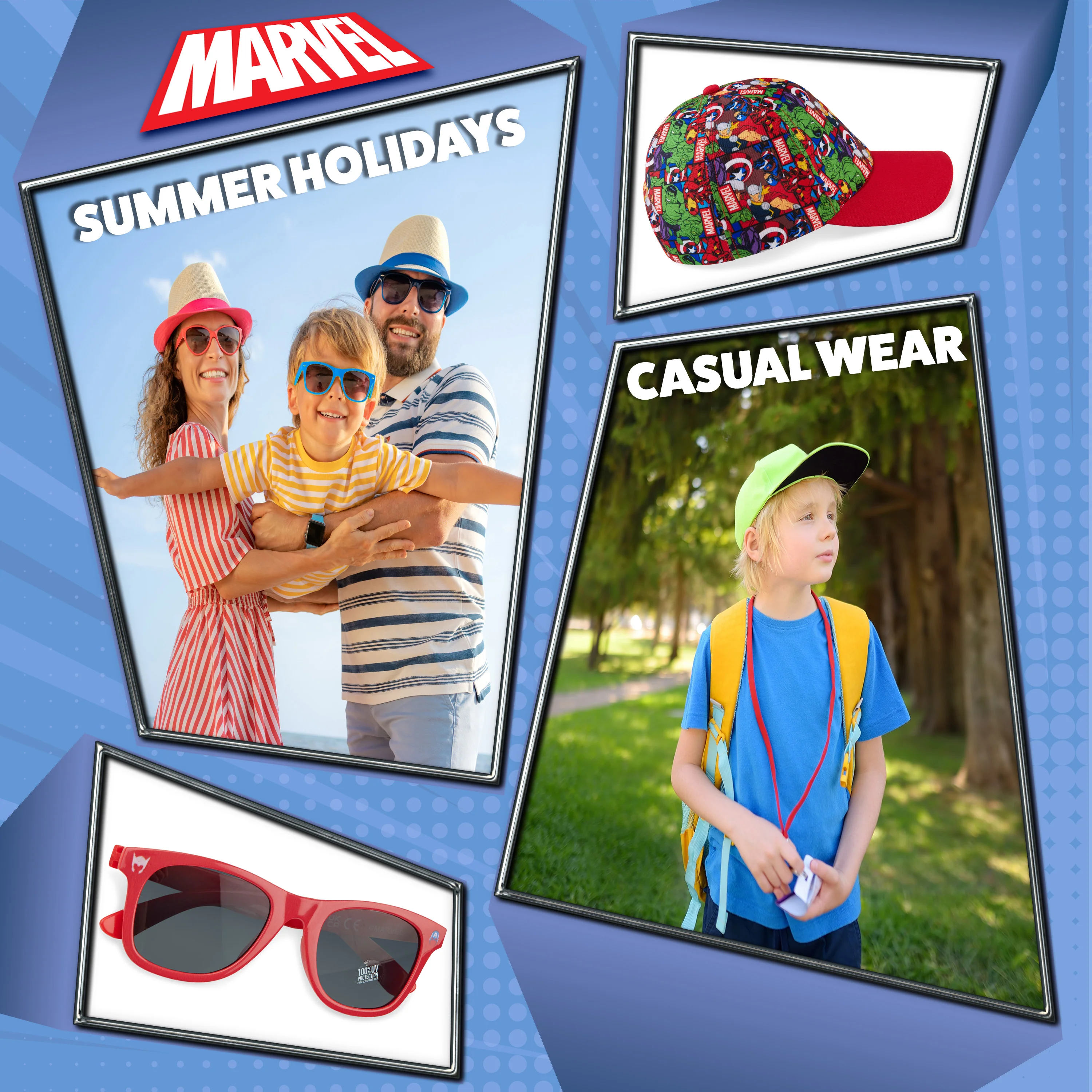 Marvel Spiderman Sunglasses Baseball Cap Set for Kids Adjustable Summer Sun Hat UV400 - Image 5
