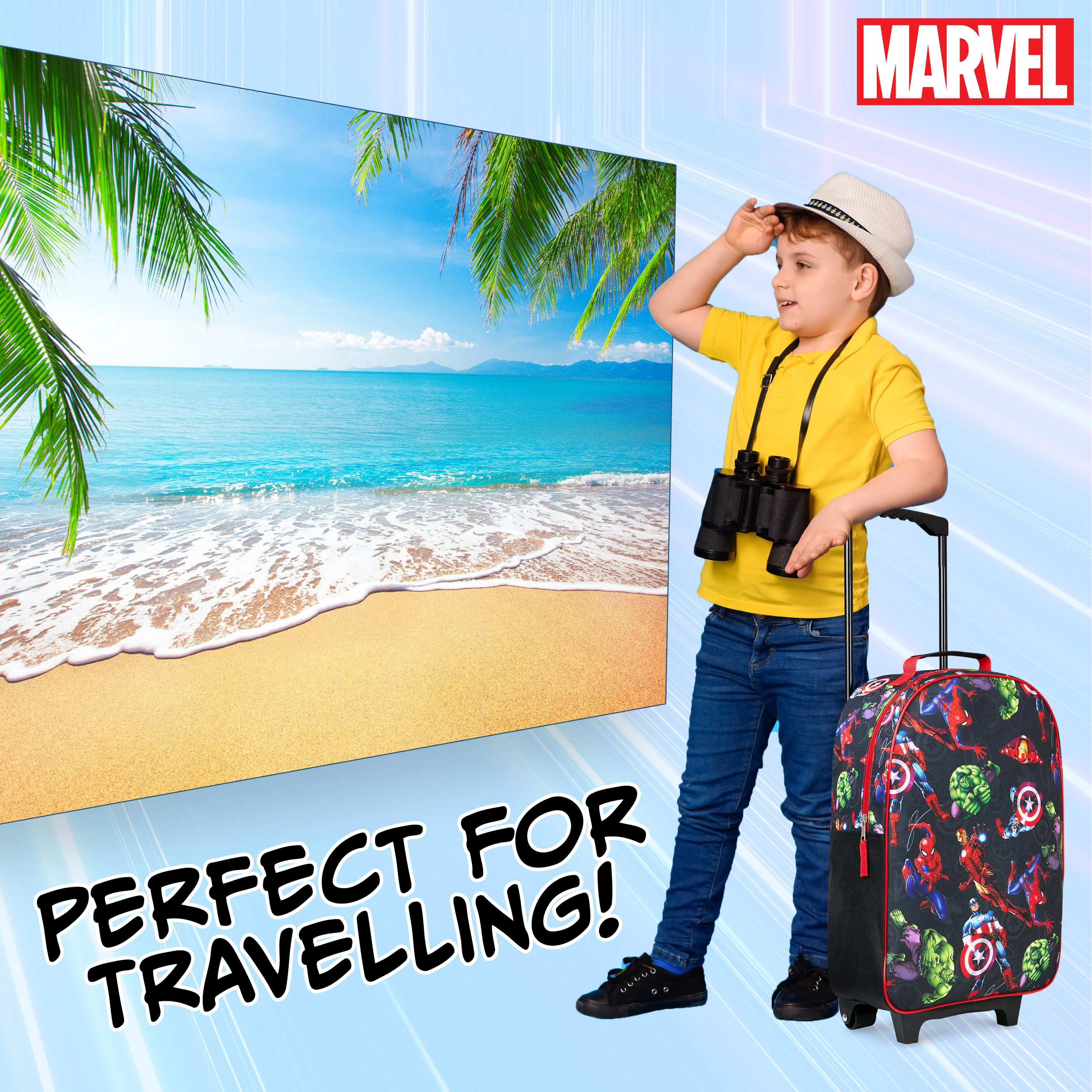 Marvel Suitcase for Boys Carry On Avengers Travel Bag with Wheels - Image 3