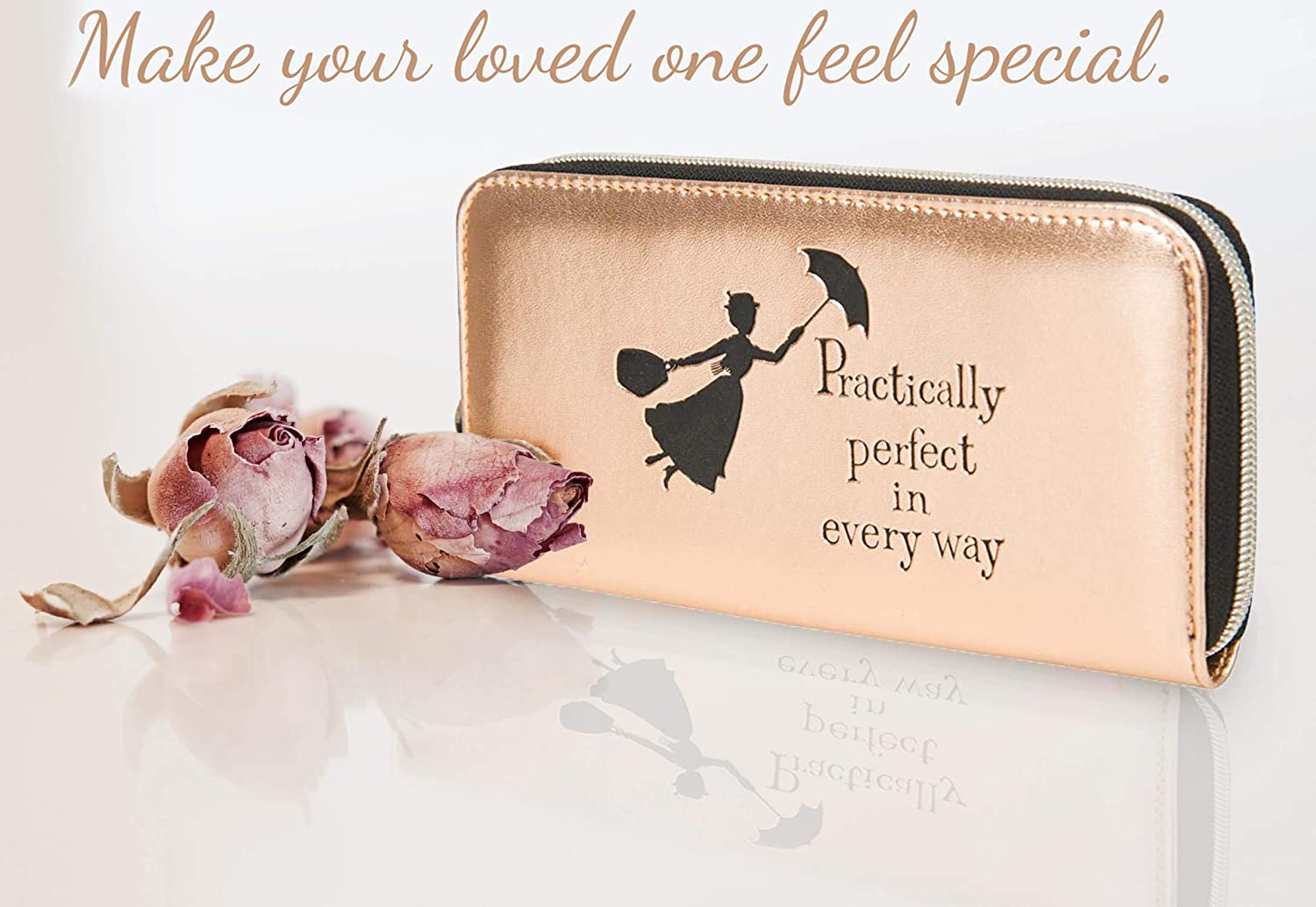 Mary Poppins Gifts Women Purses Ladies Wallet Rose Gold Disney Merchandise - Image 2