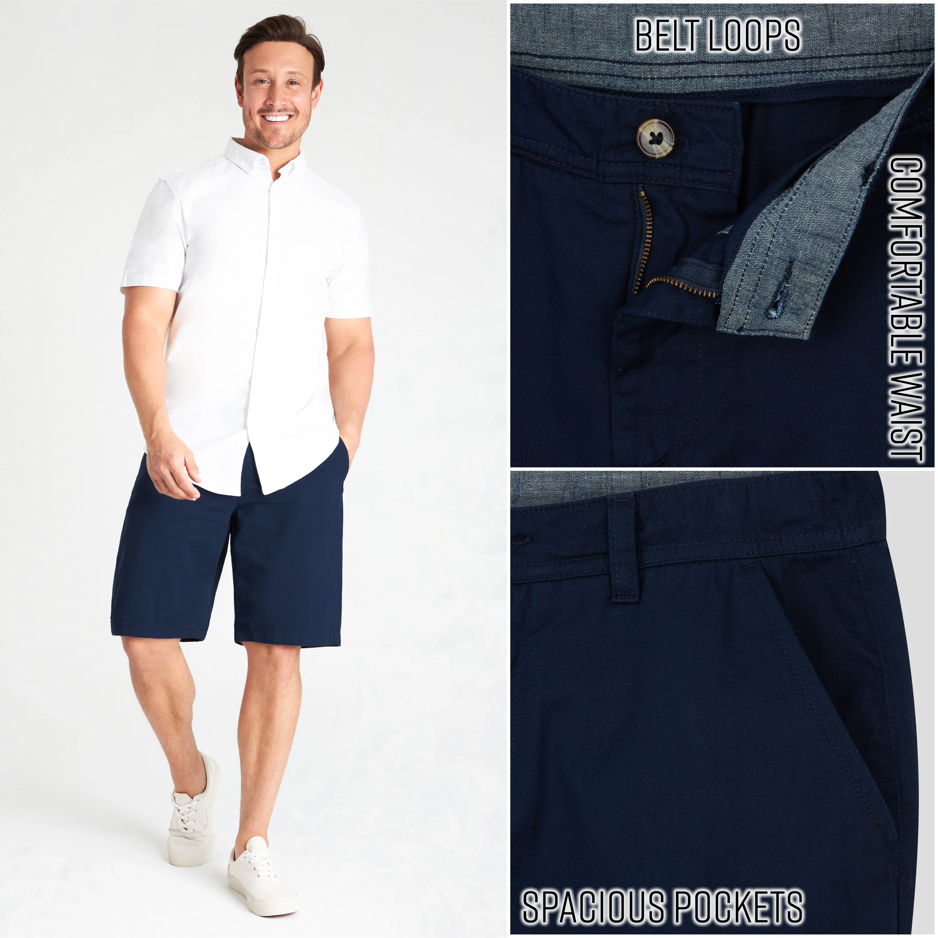 Mens Shorts with Pockets, Cotton Chino Shorts for Men - Image 11