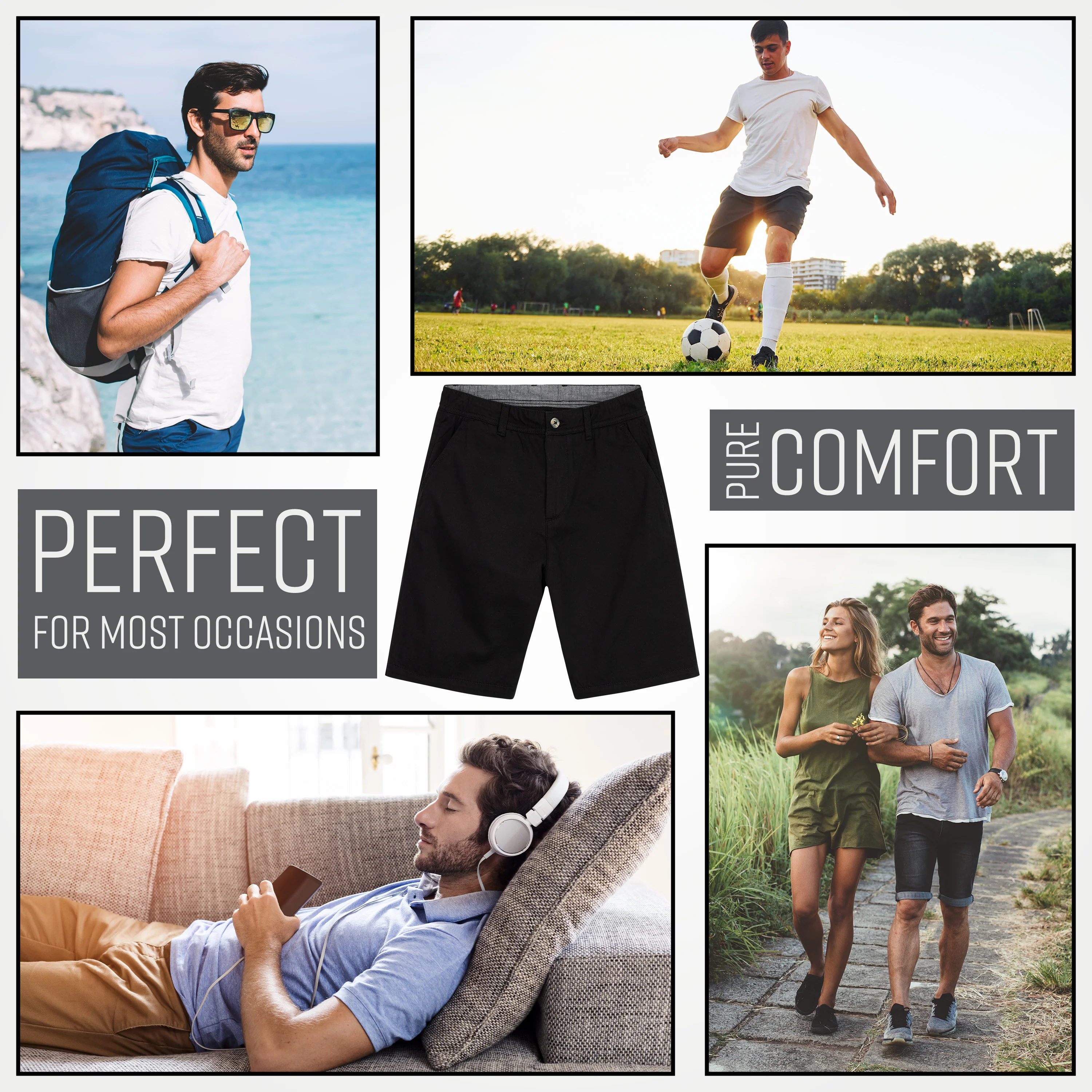Mens Shorts with Pockets, Cotton Chino Shorts for Men - Image 17
