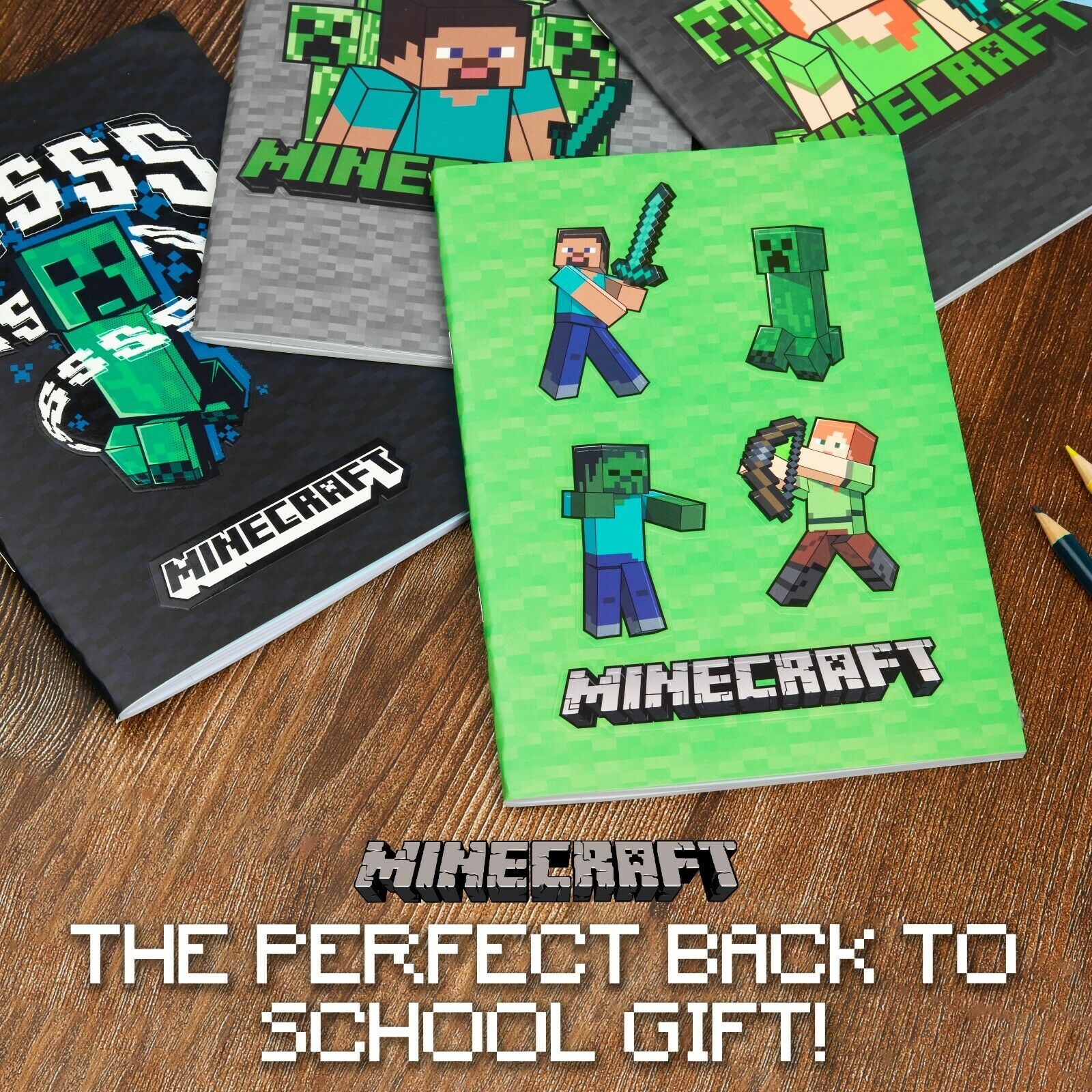 Minecraft A5 Notebook Set, 4 Pack Note Pads Lined, Back to School Supplies - Image 4