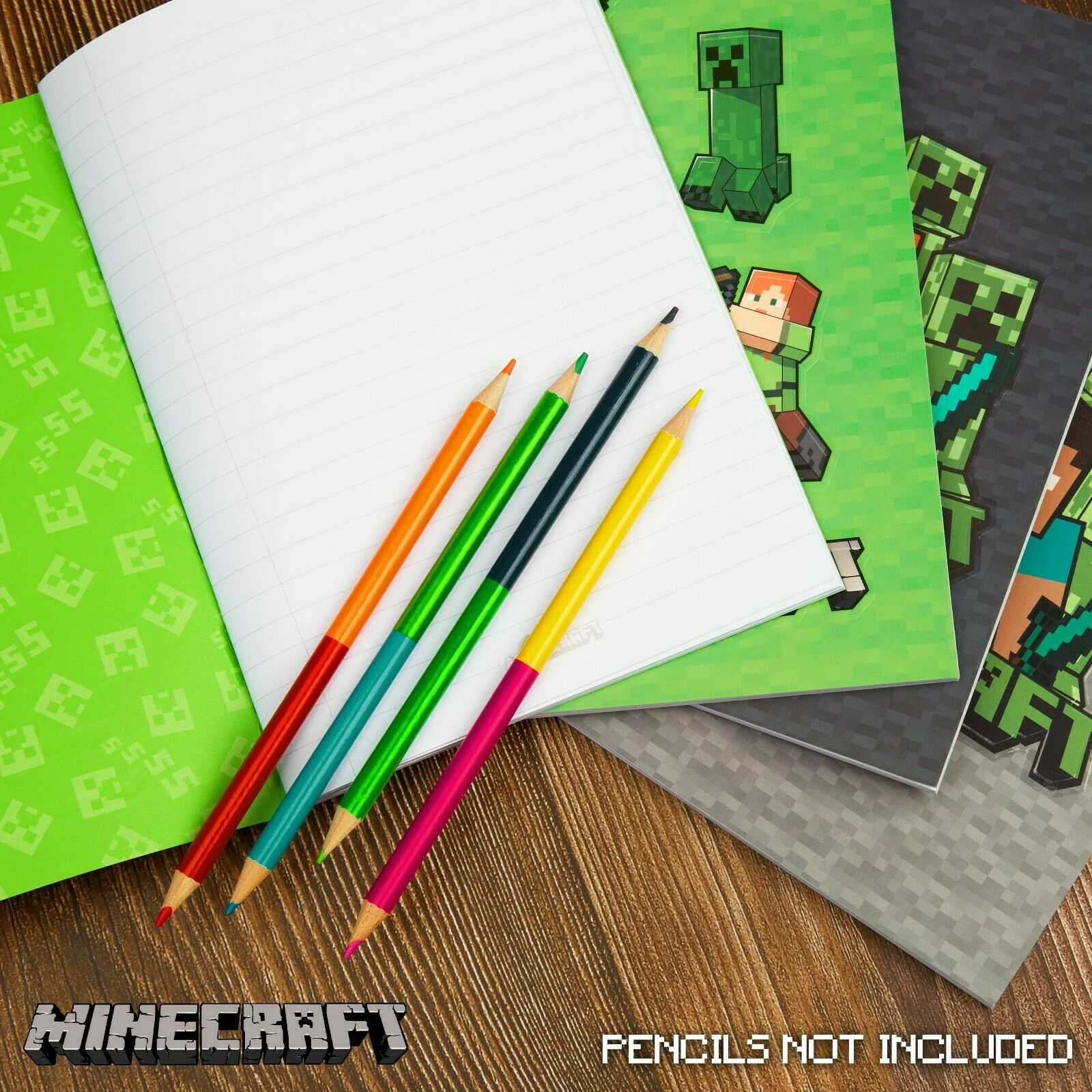 Minecraft A5 Notebook Set, 4 Pack Note Pads Lined, Back to School Supplies - Image 7