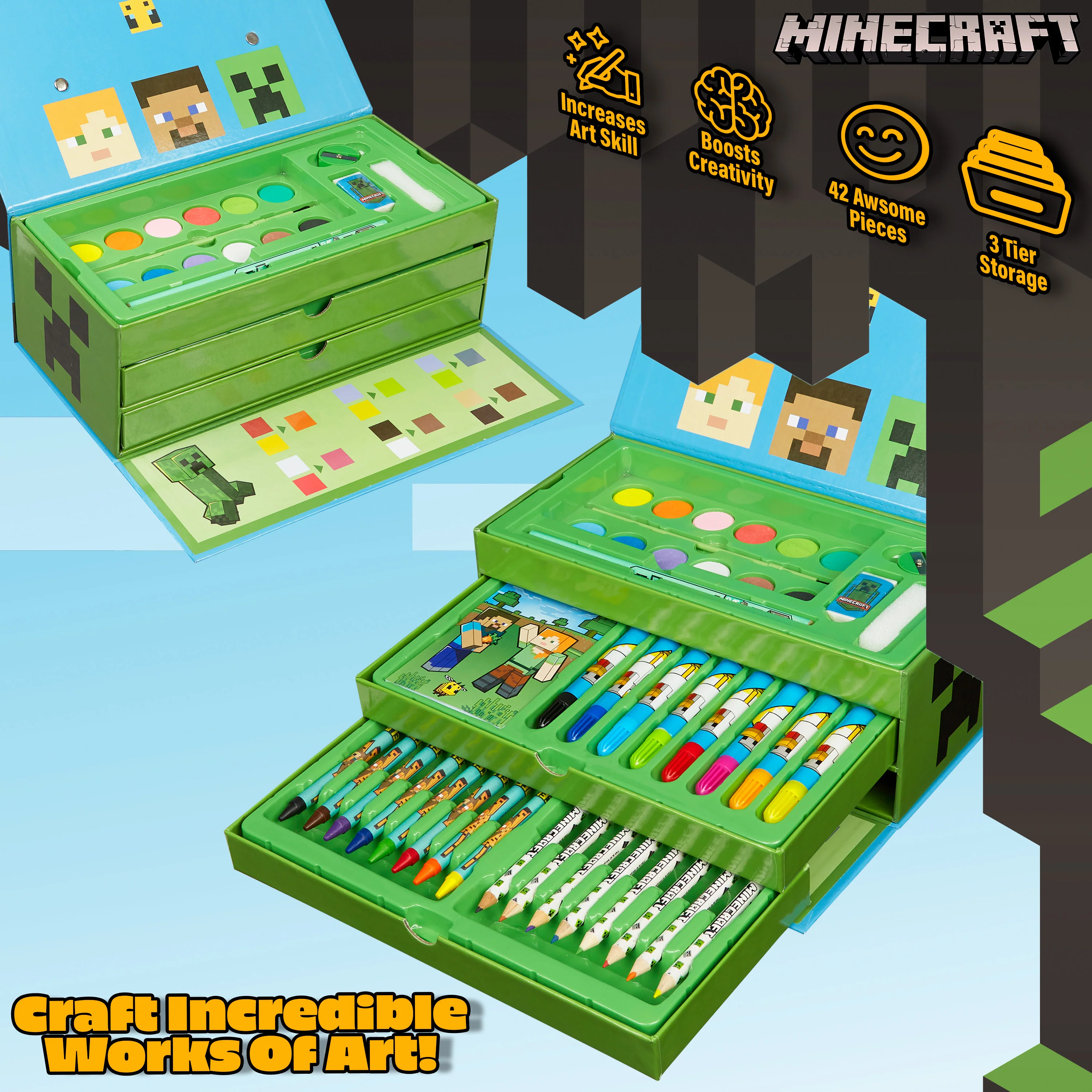 Minecraft Art Set - Colouring Sets for Children, Art Supplies for Kids - Image 5