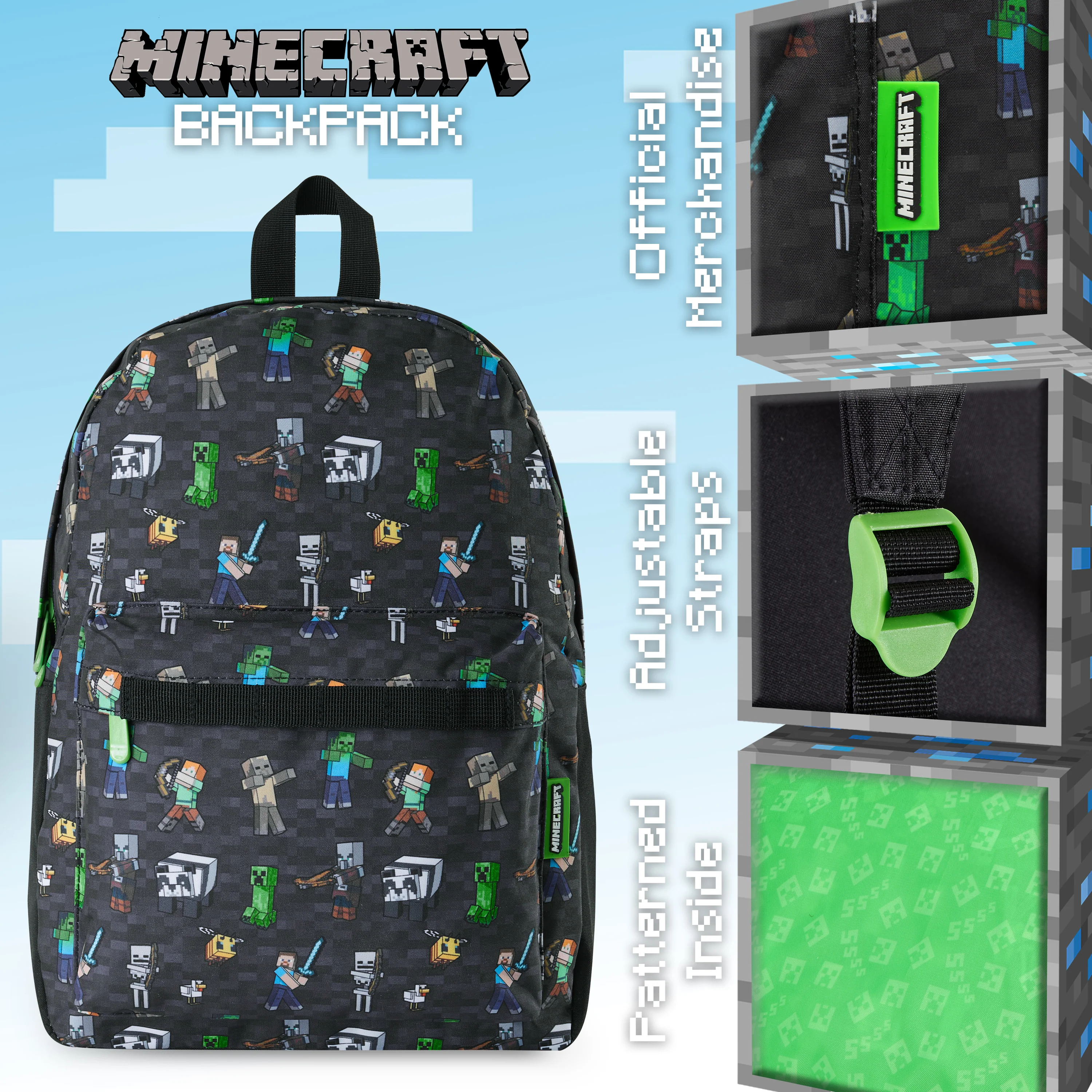 Minecraft Backpack, Kids Backpack, Boys School Bag, Minecraft Gifts - Image 3