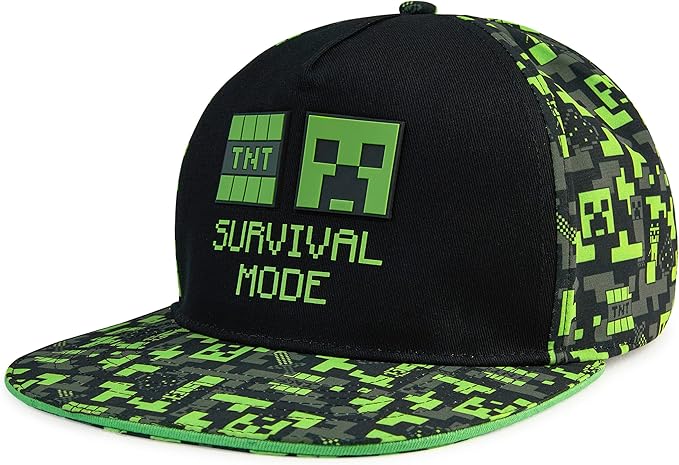 Minecraft Baseball Cap Boys Sun Hat Lightweight Adjustable Strap Snapback Creeper Kids