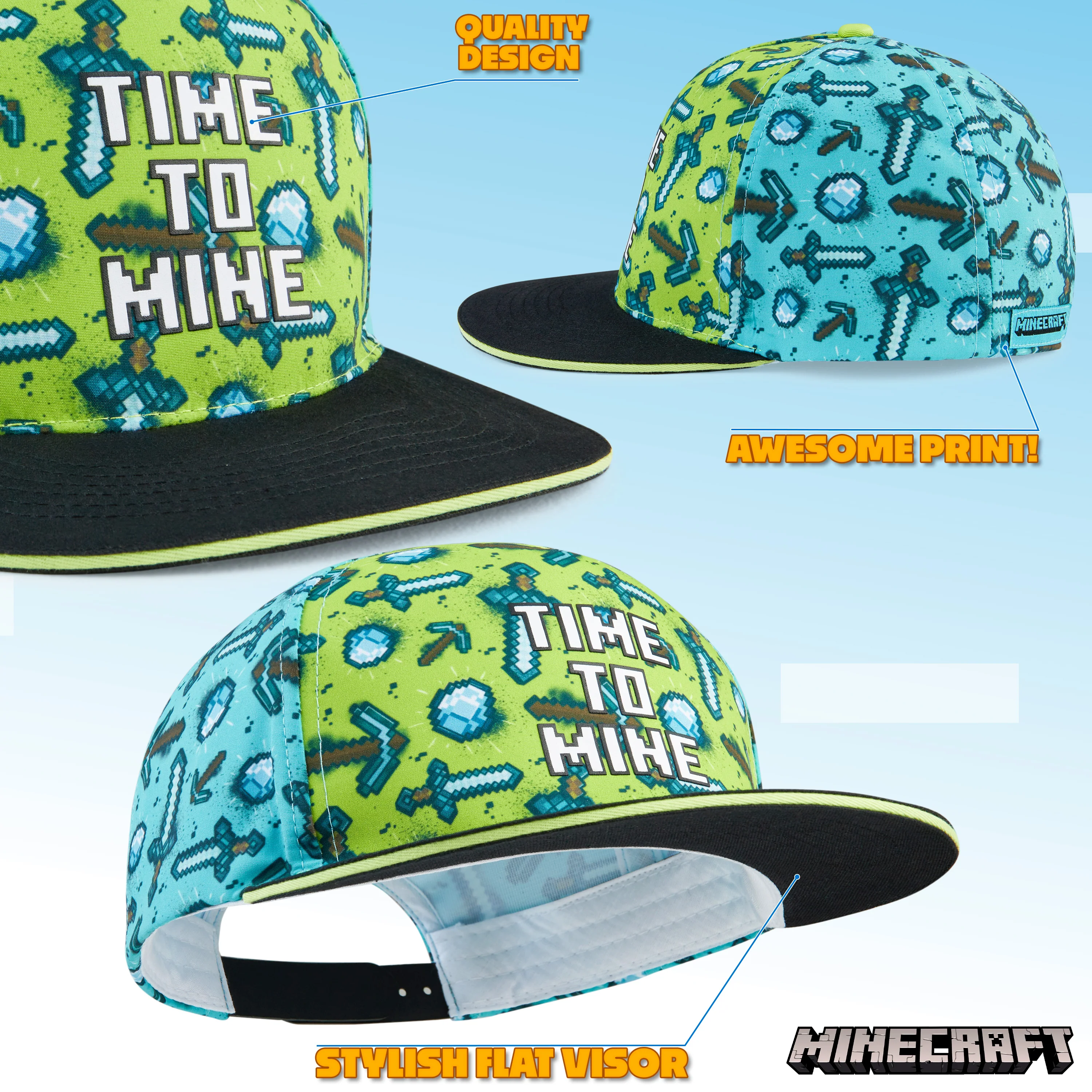 Minecraft Baseball Cap for Boy, Kids Hat Trucker Cap - Image 6
