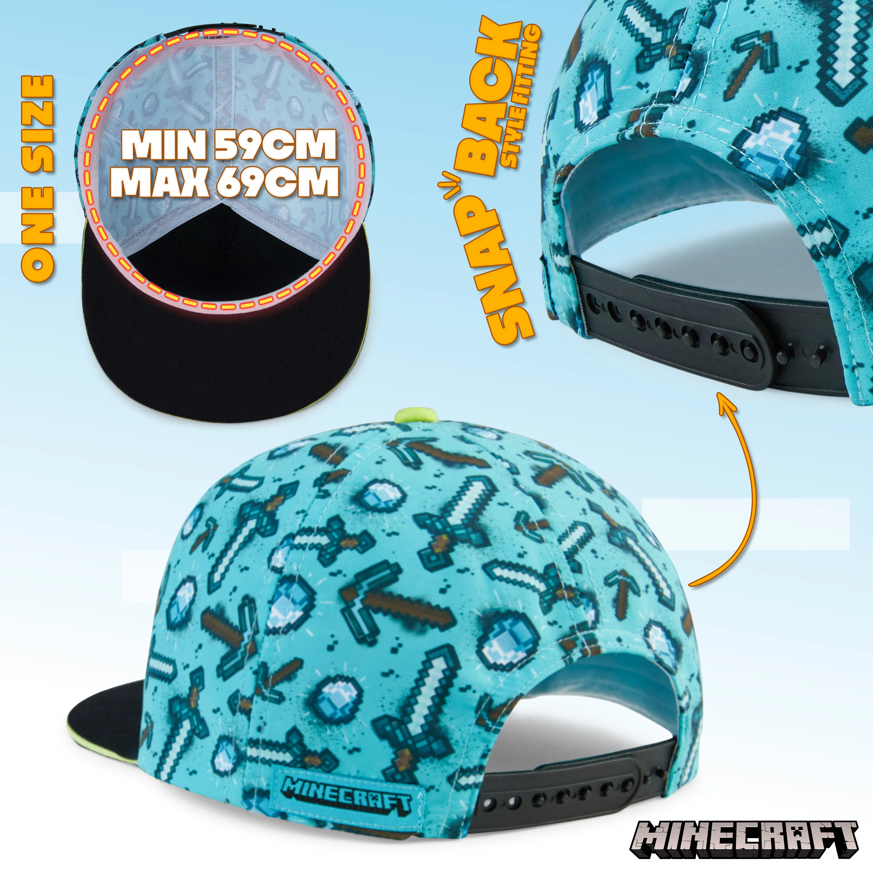 Minecraft Baseball Cap for Boy, Kids Hat Trucker Cap - Image 7