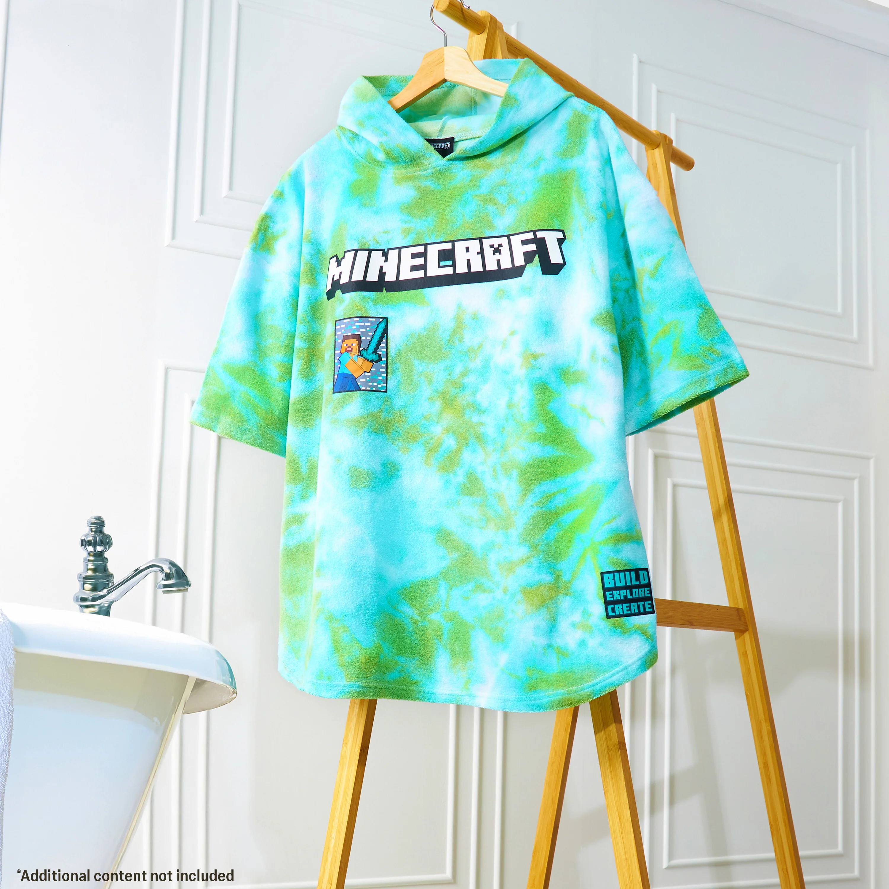 Minecraft Bath Towel with Hood for Kids and Teenagers Changing Robe - Image 5