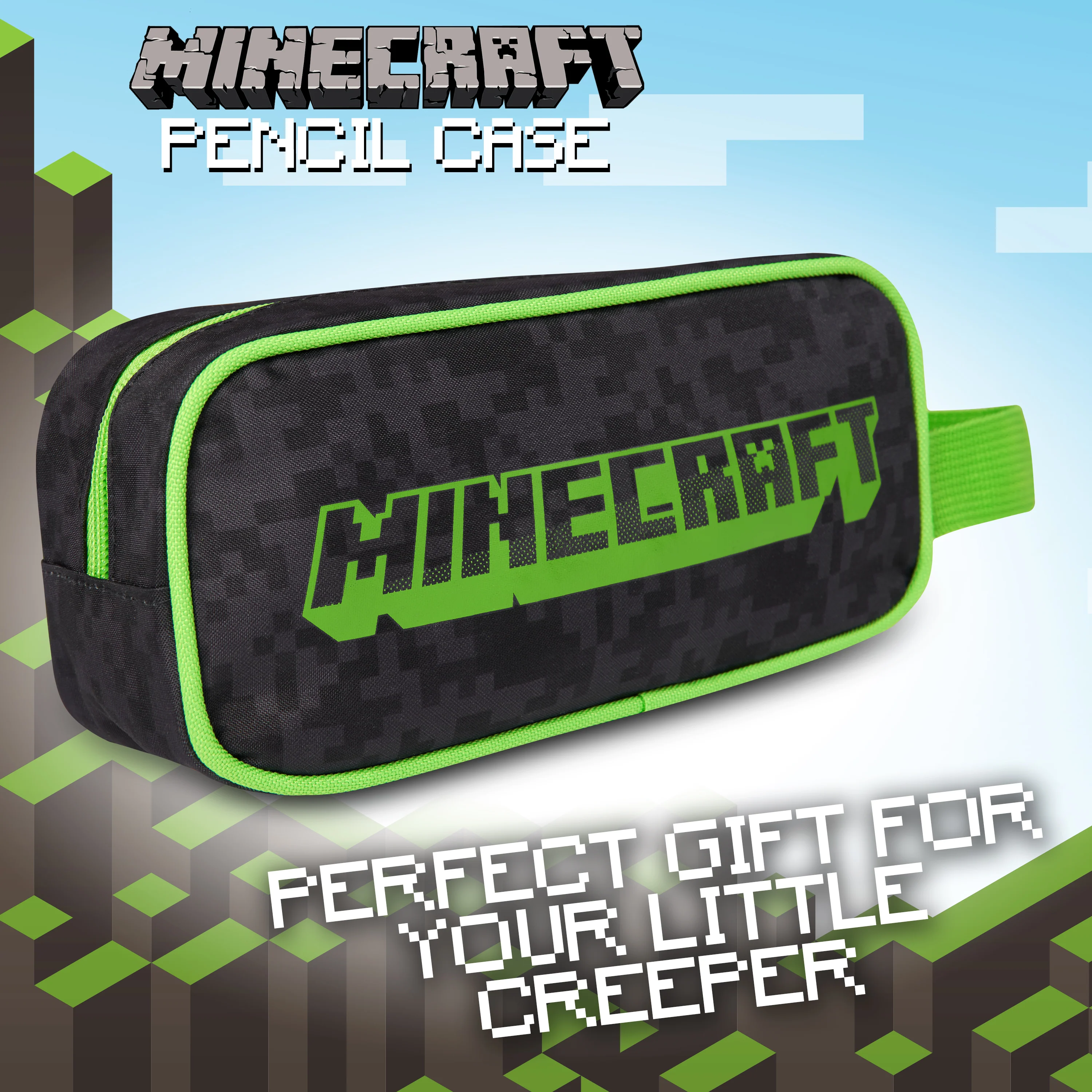 Minecraft Black Pencil Case, Black, School Supplies Pencil Cases Large Capacity - Image 2