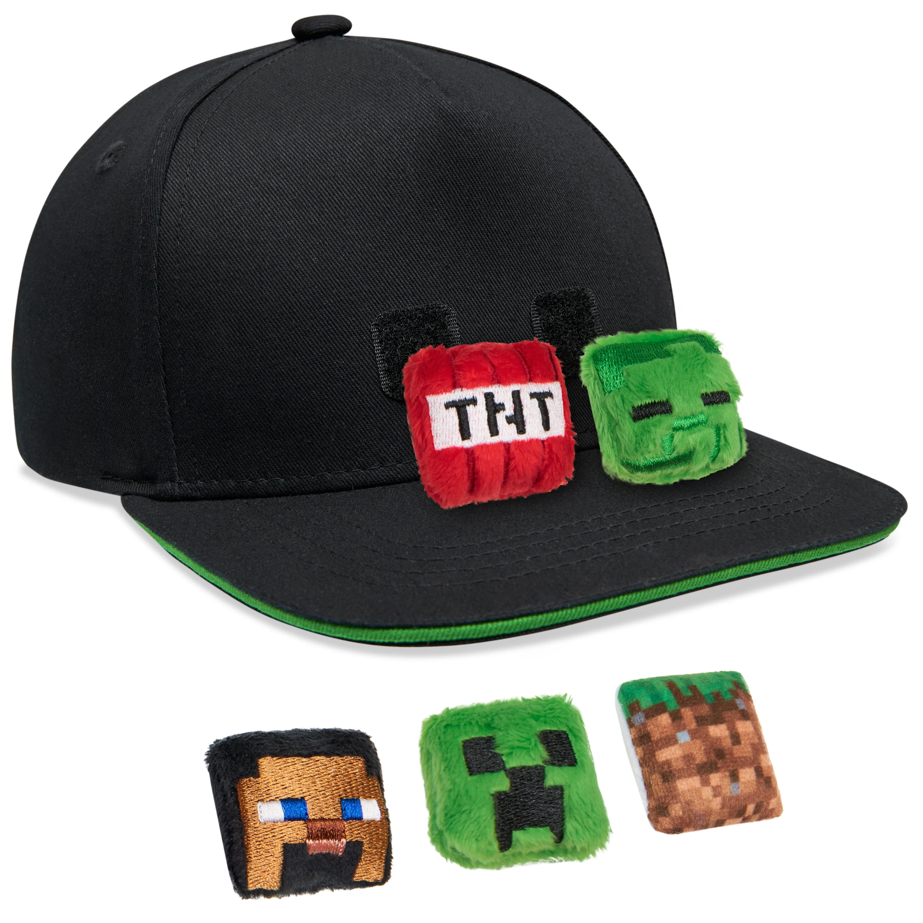 Minecraft Boys Baseball Cap with Removable Plush Accessory - Gamer Gifts