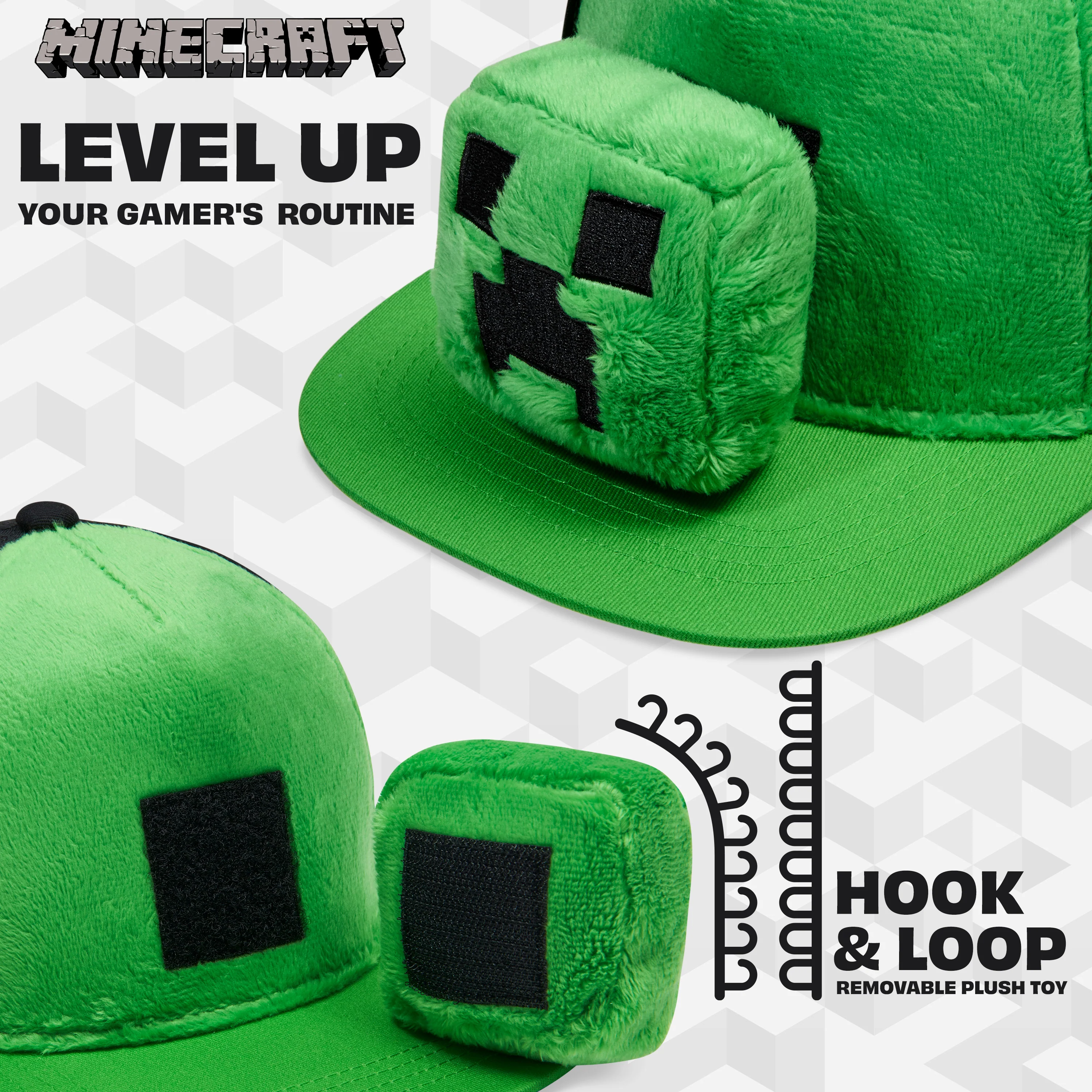 Minecraft Boys Baseball Cap with Removable Plush Accessory - Gamer Gifts - Image 3