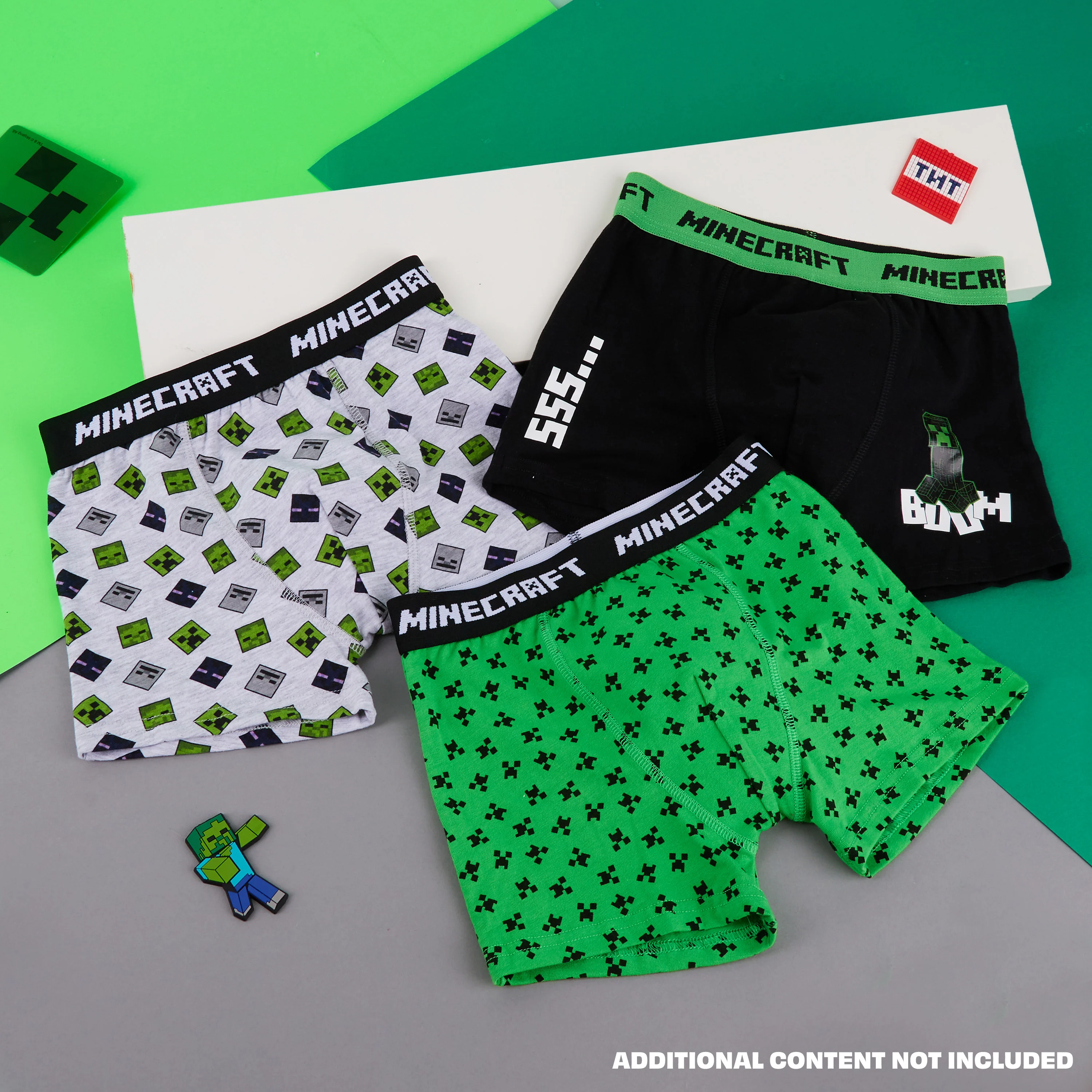 Minecraft Boys Boxer Shorts, Soft Breathable Stretchy Boxers Pack of 3 Boys Underwear - Image 2